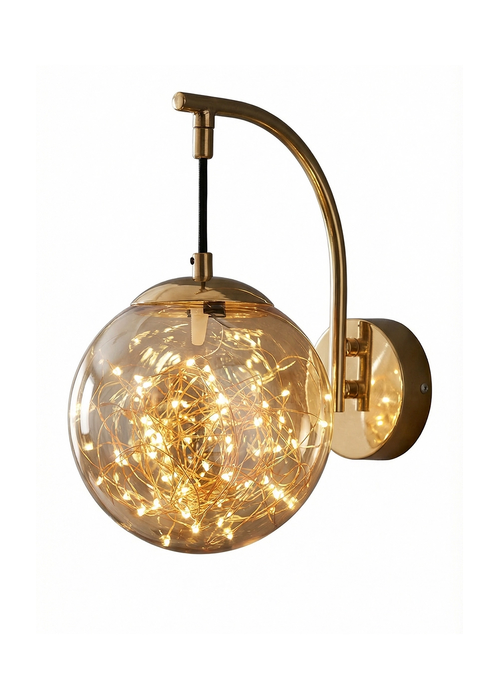 Glow Gold Kaplama Bal Cam Peri LED Duvar Apliği