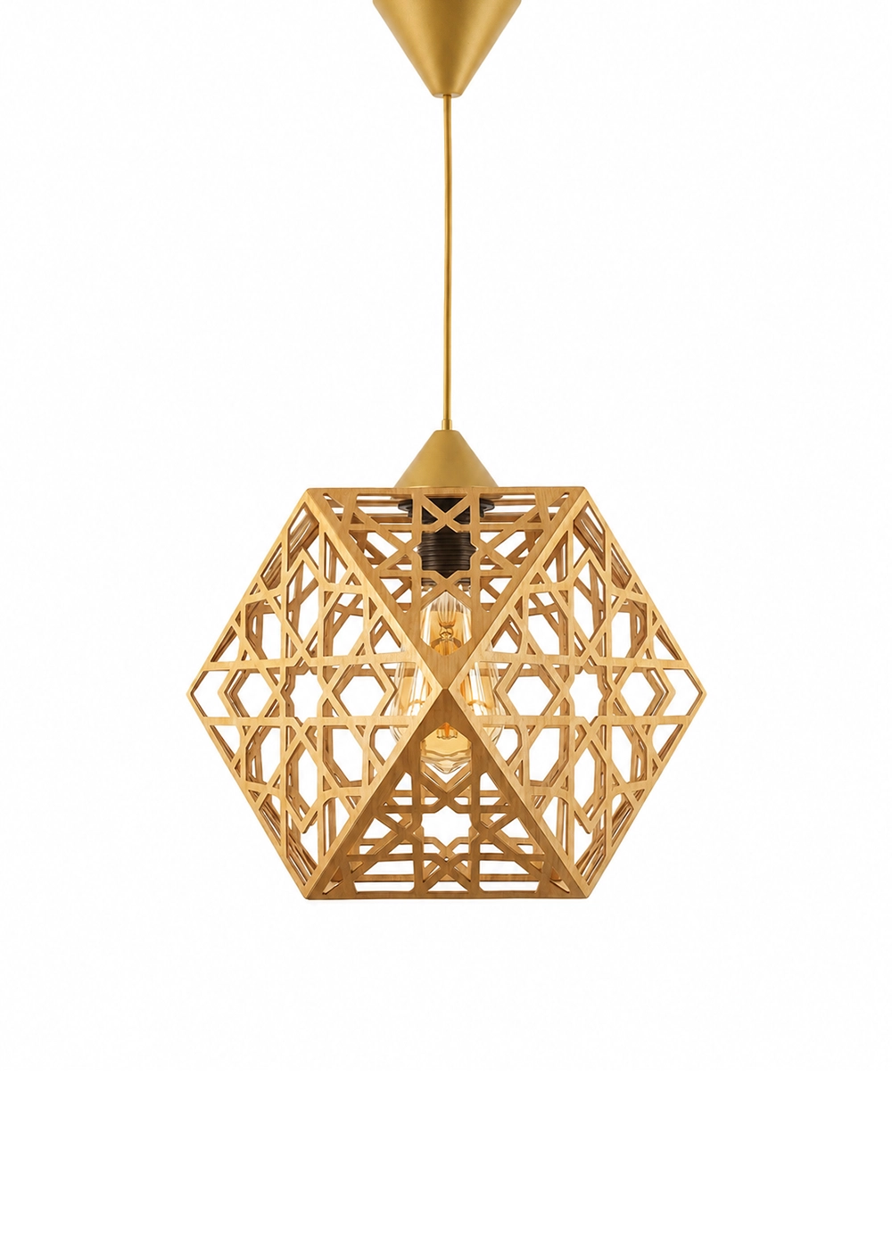 Hexara Sarkıt Avize – Geometrik Metal Tasarımlı Avize | 2 Renk Seçeneği