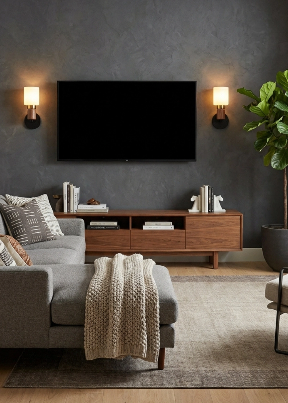 Elyra Opal Beyaz Cam Ahşap Detaylı Duvar Apliği