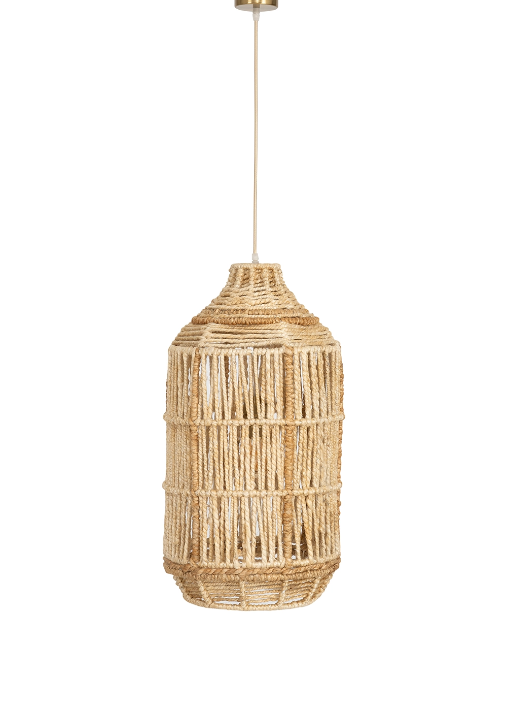 Tavan Aydınlatması Jüt Fildişi Naturel | 32 cm x 32 cm x 56 cm
