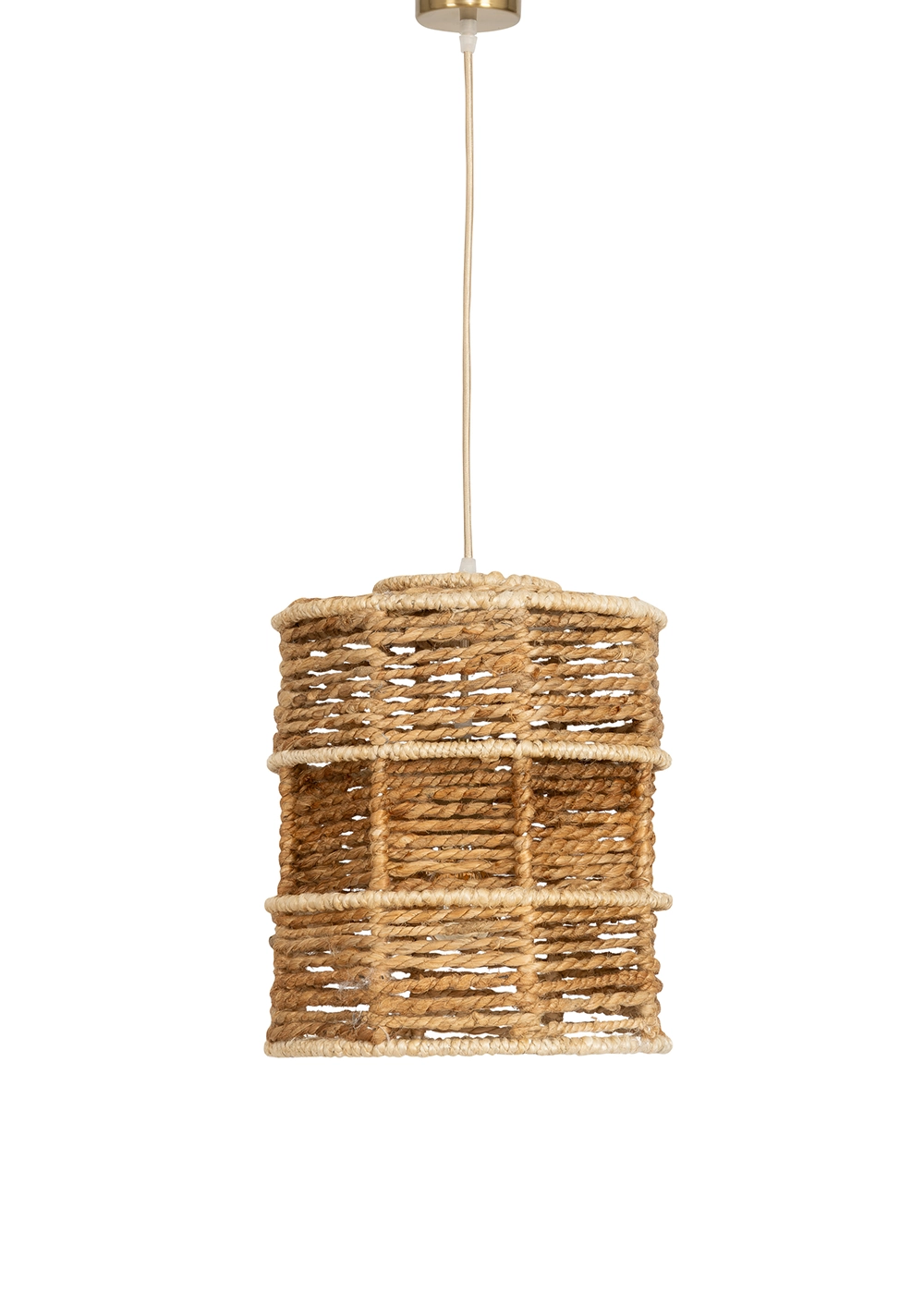 Tavan Aydınlatması Jüt Naturel Fildişi | 28 cm x 28 cm x 33 cm