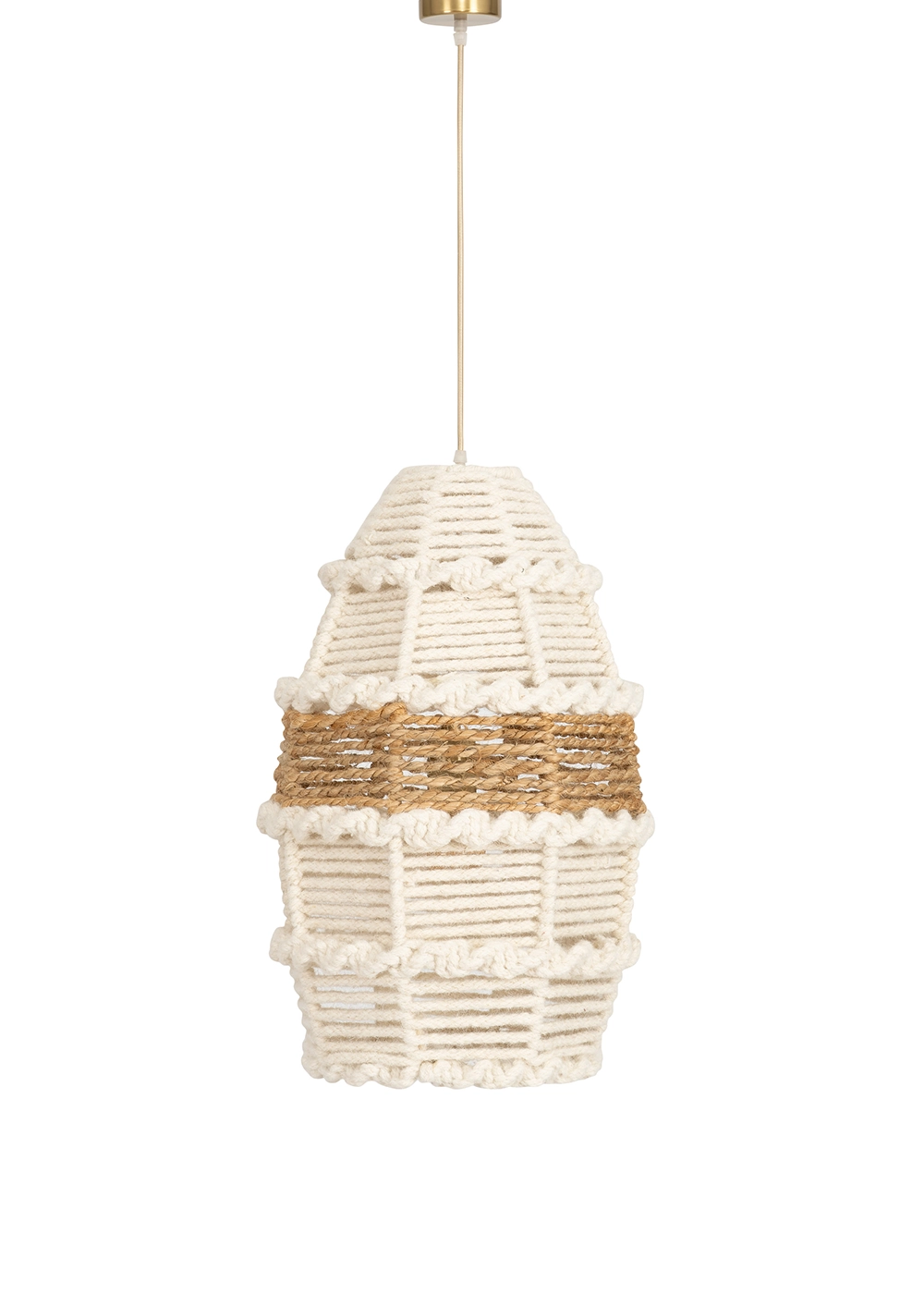 Tavan Aydınlatması Jüt Naturel Fildişi | 30 cm x 30 cm x 60 cm