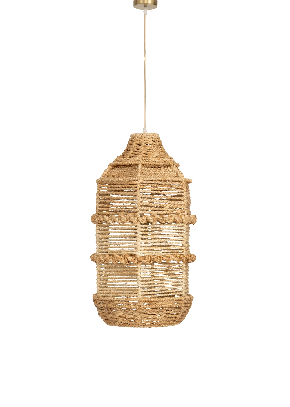 Tavan Aydınlatması Jüt Fildişi Naturel | 30 cm x 30 cm x 60 cm
