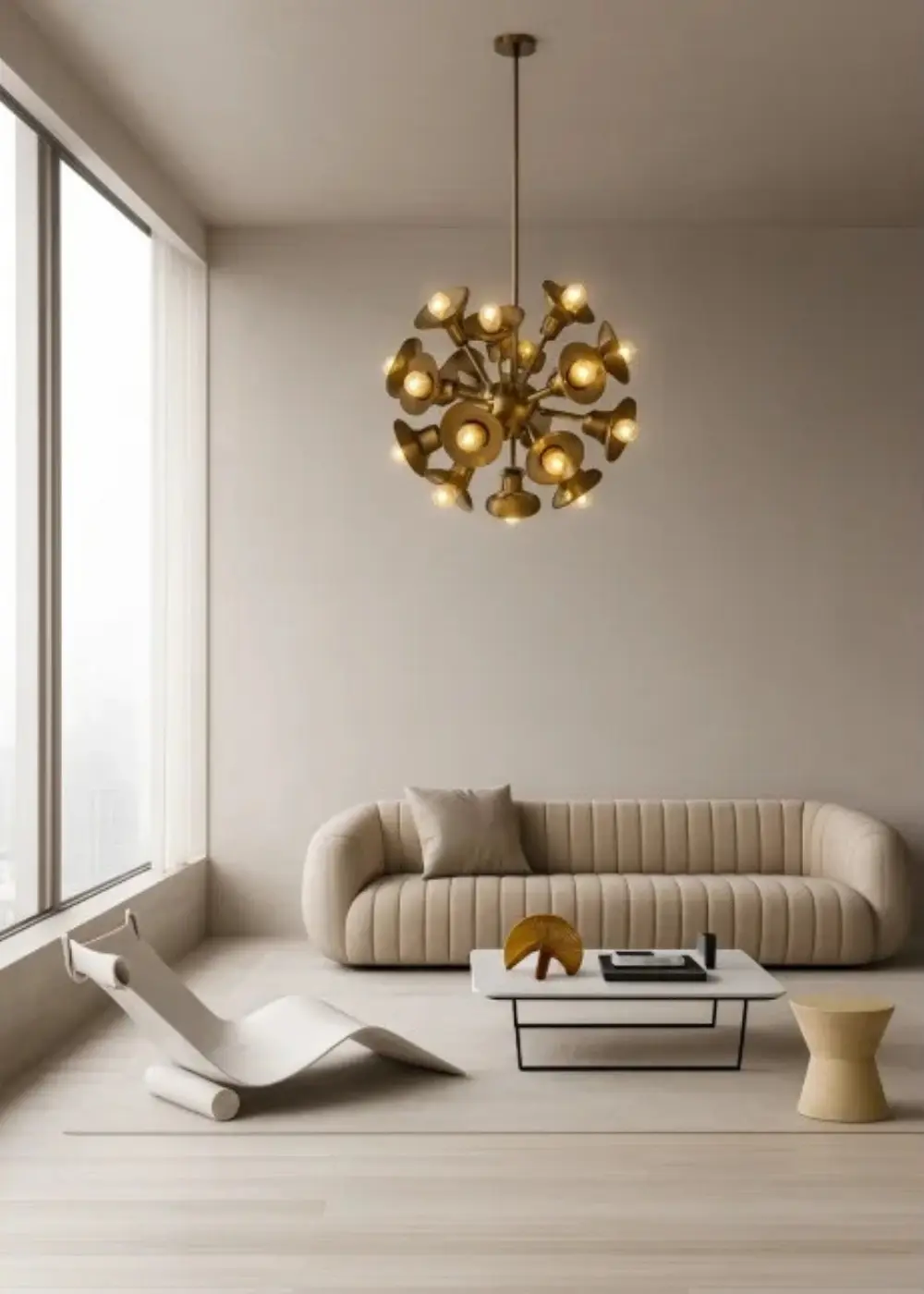 Aurora Brass 20'li Sarkıt Avize | Heykelsi Modern Tasarım Aydınlatma