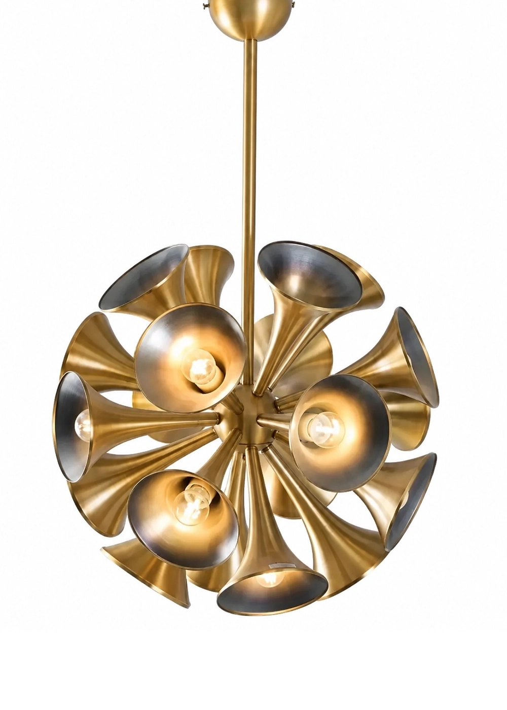 Aurora Brass 20'li Sarkıt Avize | Heykelsi Modern Tasarım Aydınlatma