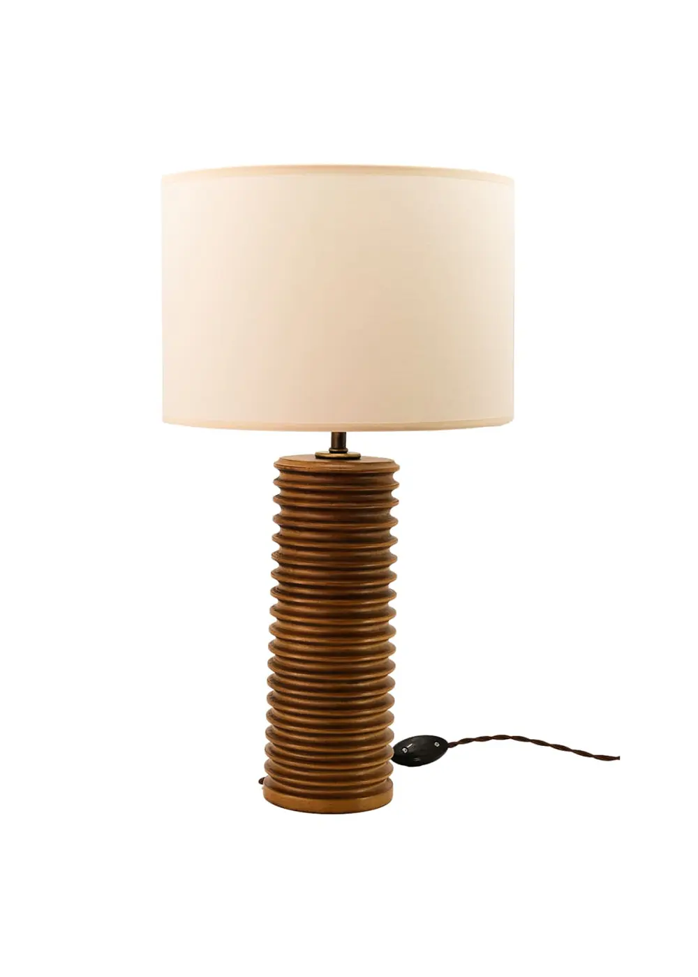 Heavy Ahşap Abajur – Beyaz Başlık