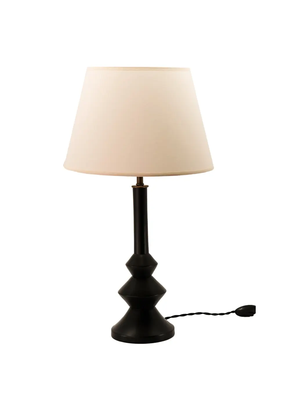 Elegante Ahşap Abajur Siyah – Beyaz Başlık