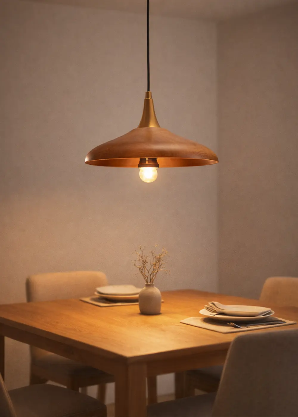 Luna Ahşap Sarkıt Aydınlatma