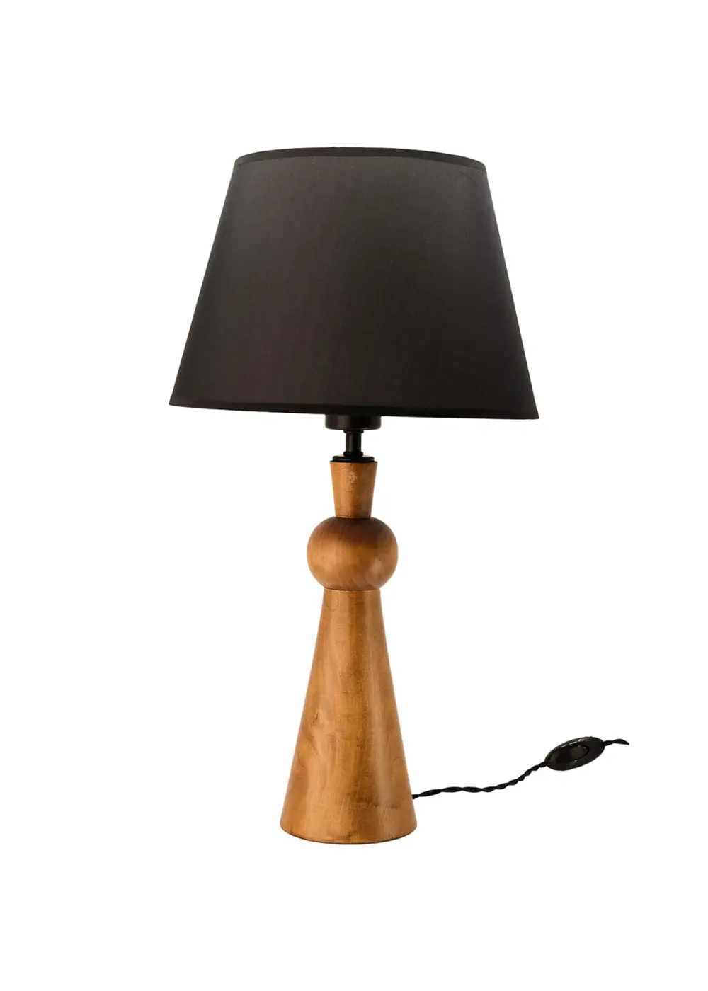 Otto Ahşap Abajur – Siyah Başlık