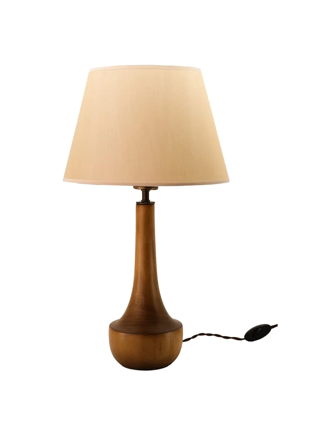 Vittima Ahşap Abajur – Ceviz Gövde & Beyaz Başlık