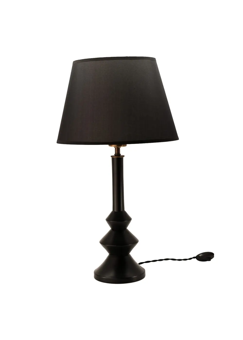 Elegante Ahşap Abajur Siyah – Siyah Başlık