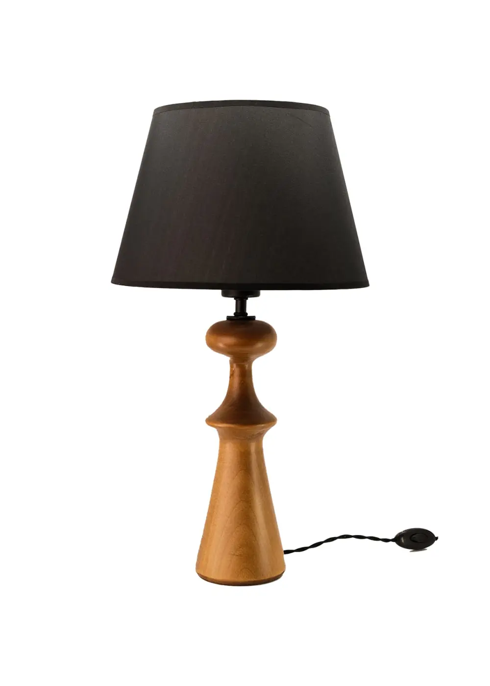 Dimness Ahşap Abajur – Siyah Başlık