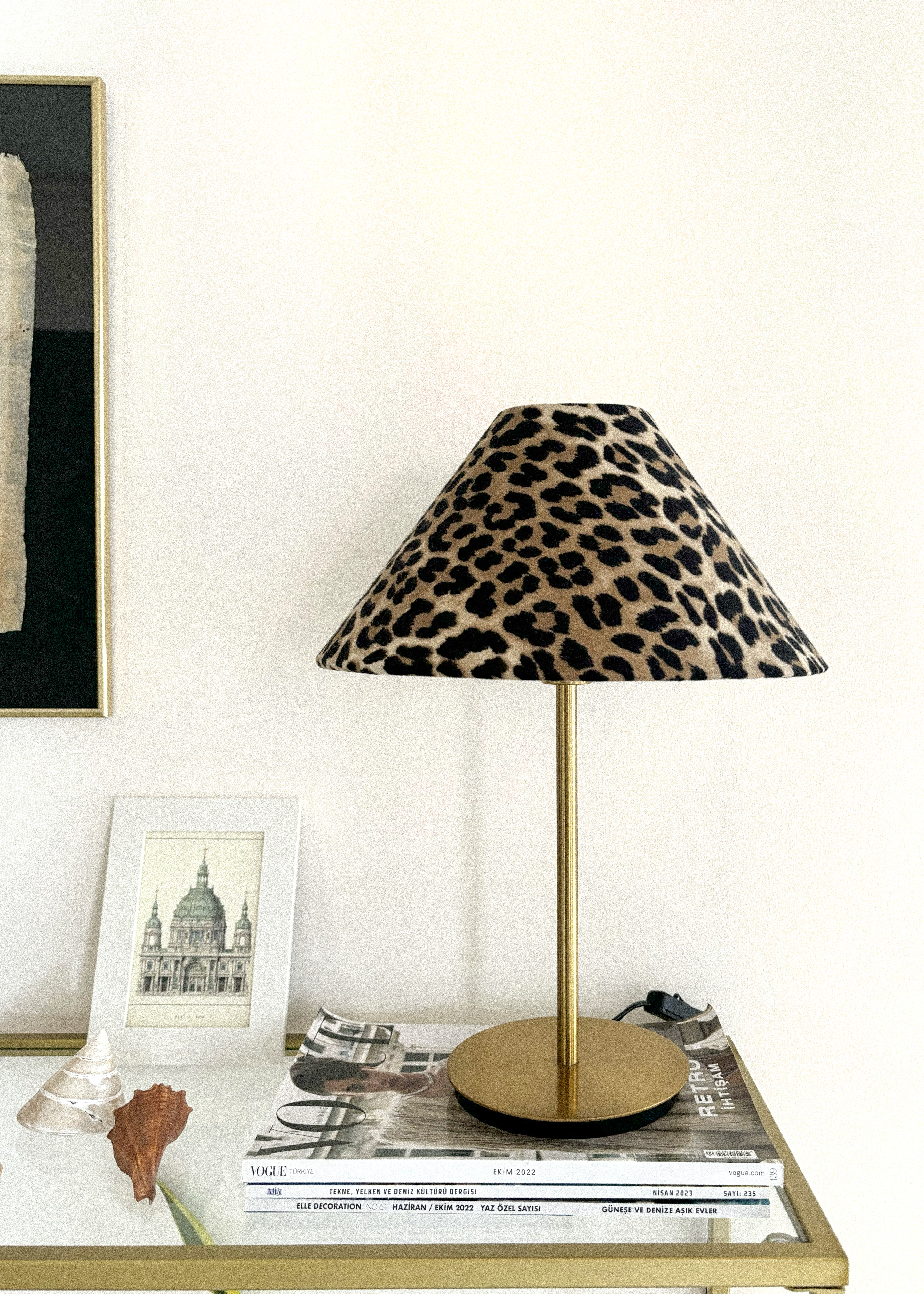 Leopar Abajur Başlığı