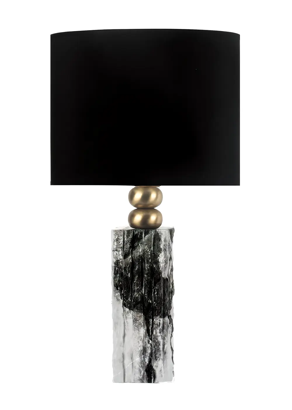 Kiev Doğal Mermer Masa Lambası – Siyah Şapkalı