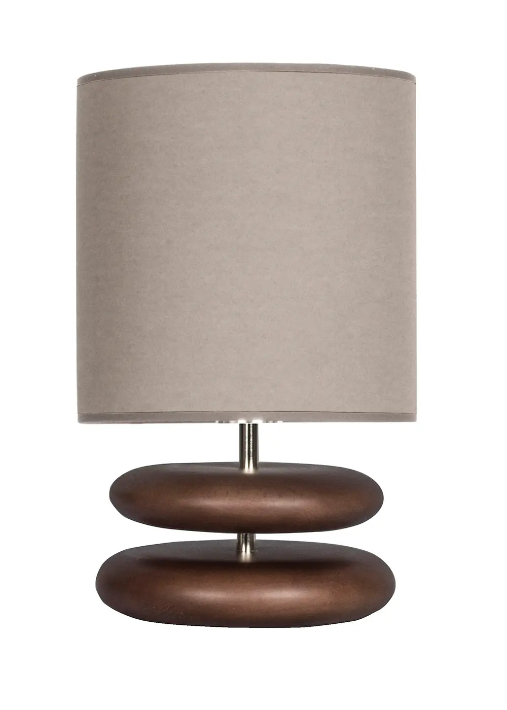 El Yapımı Modern Mono Ahşap Abajur – Bej Şapka