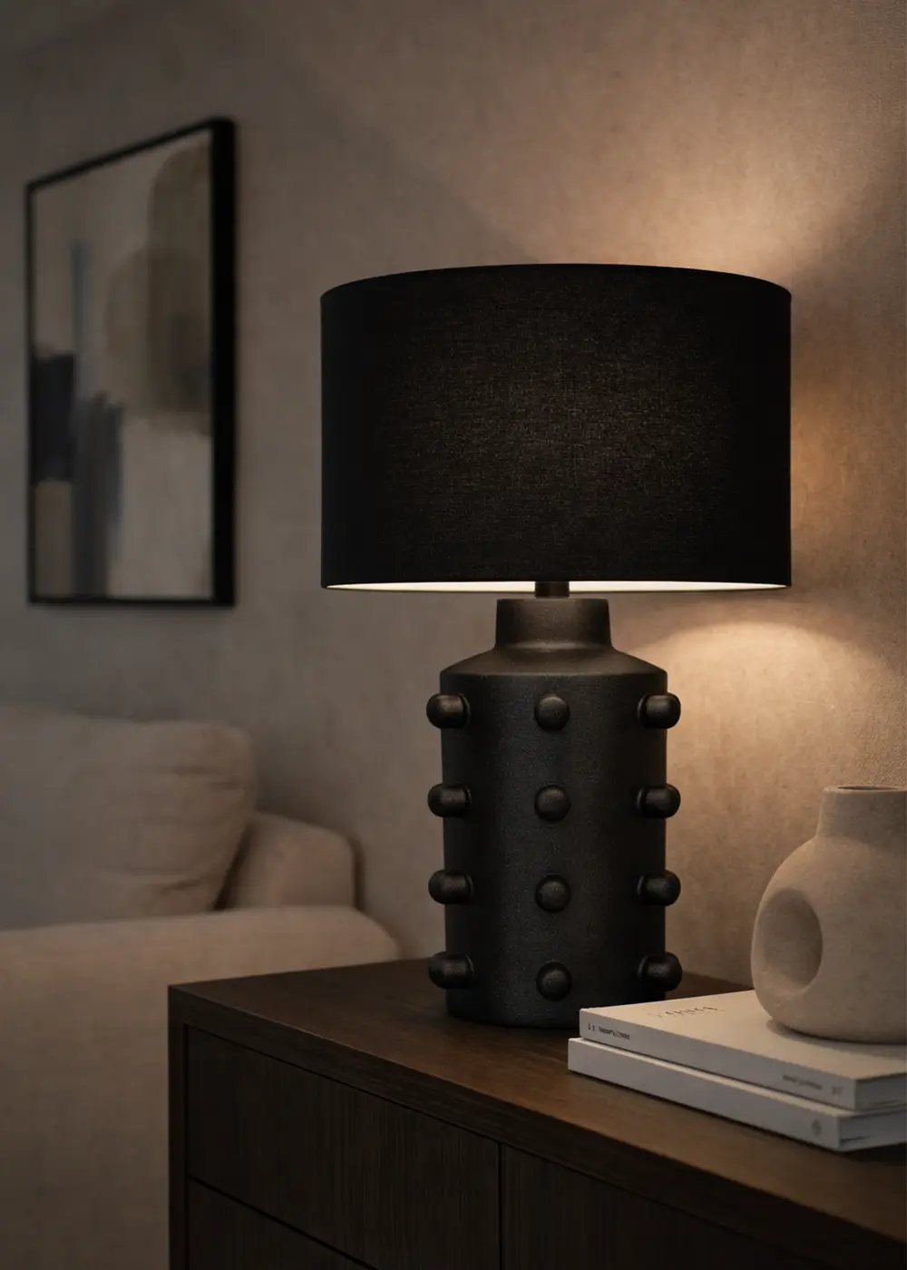 Valencia Seramik Siyah Renk Abajur – Siyah Başlık