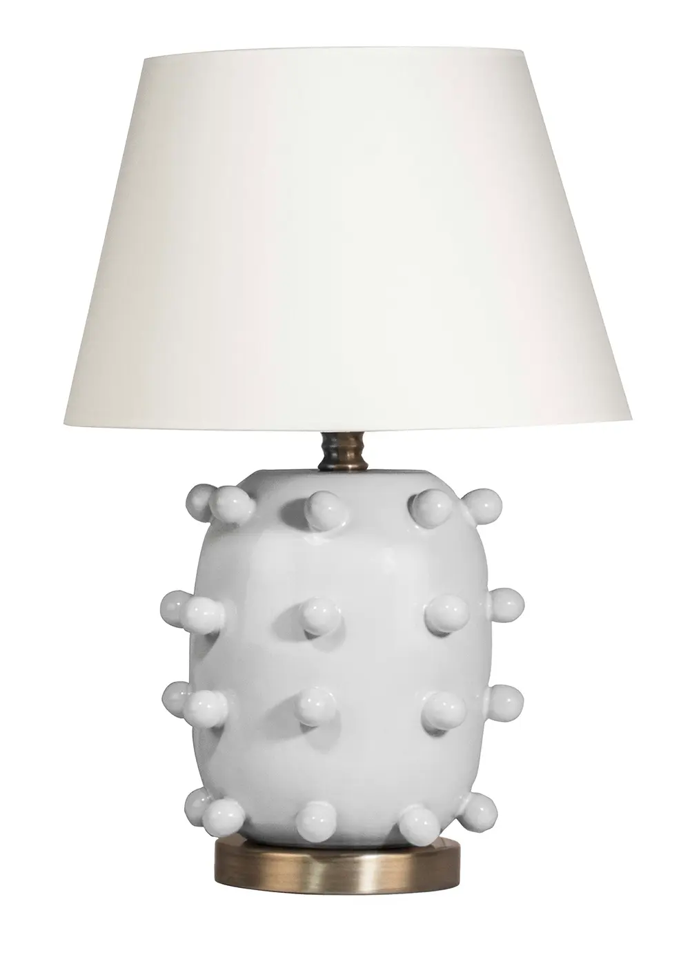 Beyaz Roma Seramik Abajur – El Yapımı