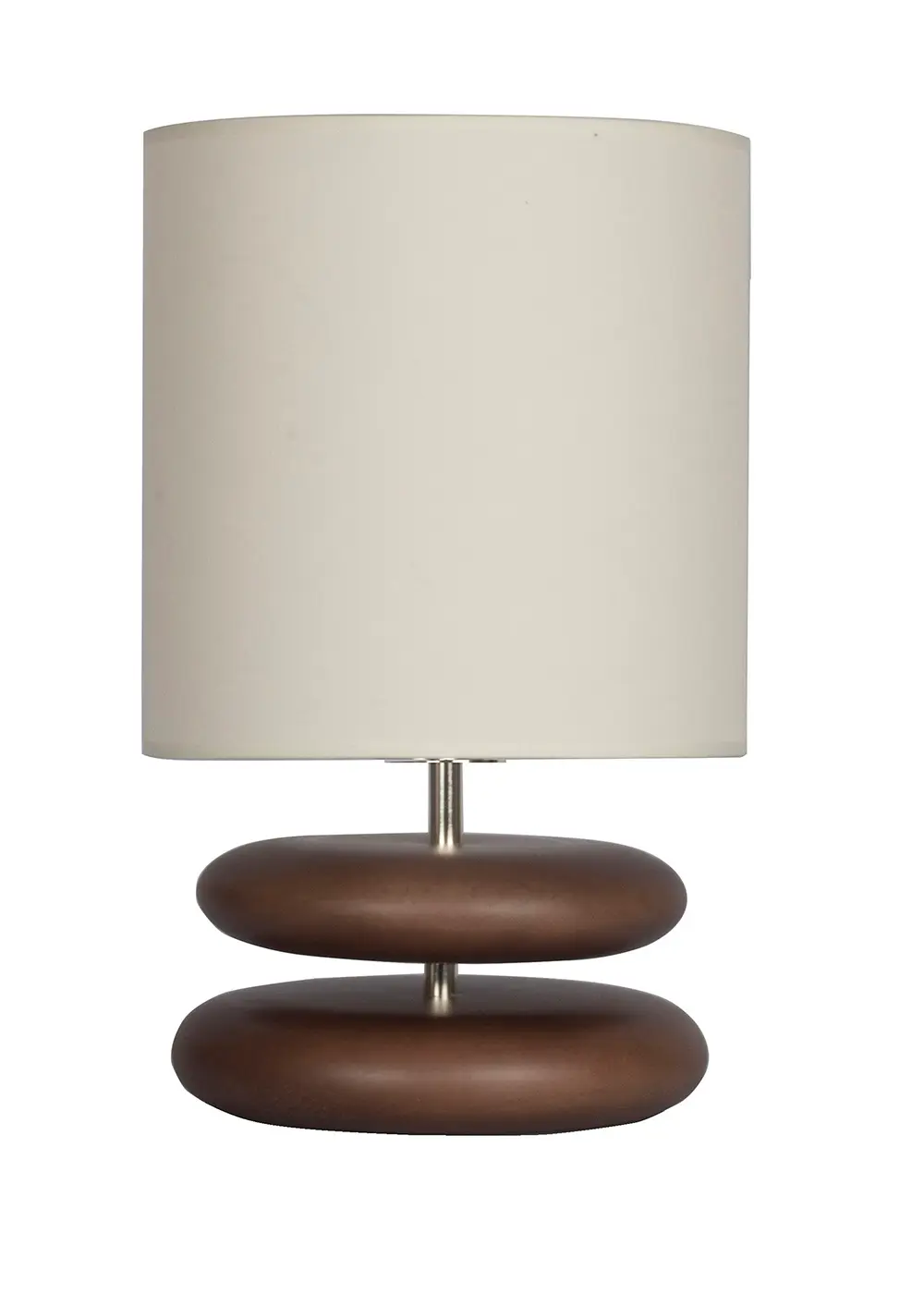 El Yapımı Modern Mono Ahşap Abajur – Krem Şapka