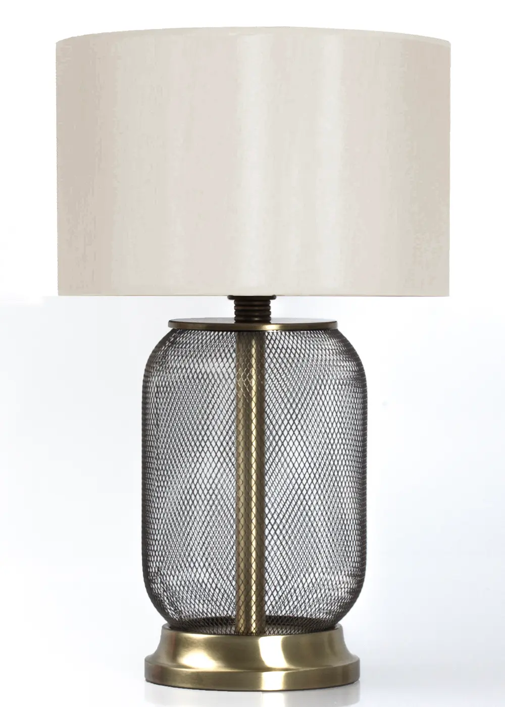 Metropolitan Eskitme Altın Metal Abajur – Krem Başlık