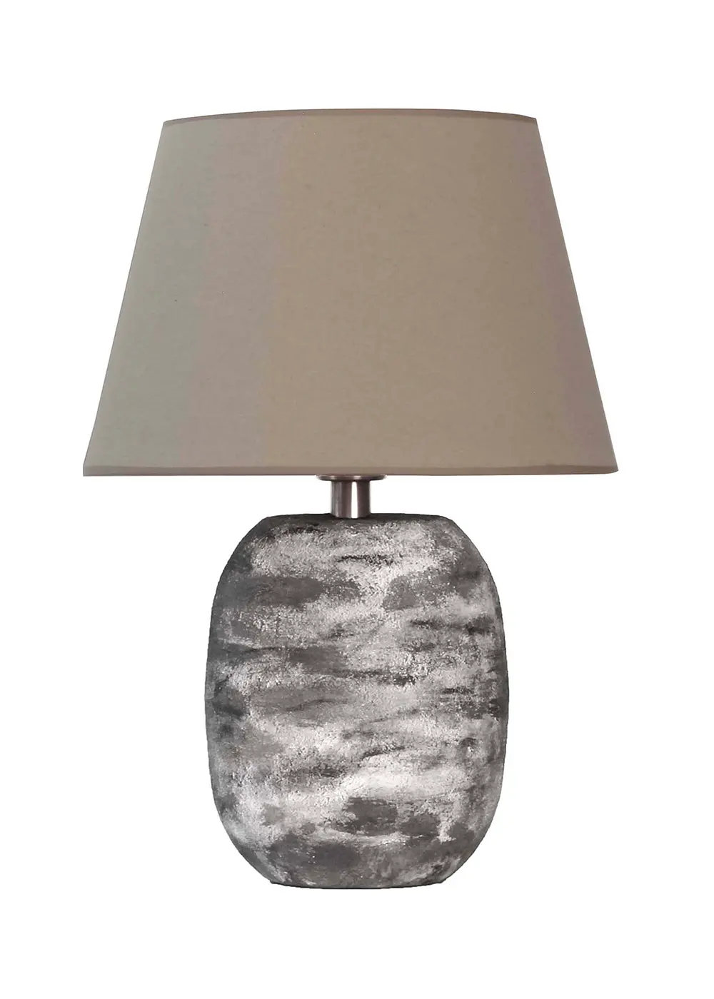 StoneTouch Seramik Abajur – Bej Şapkalı Doğal Doku