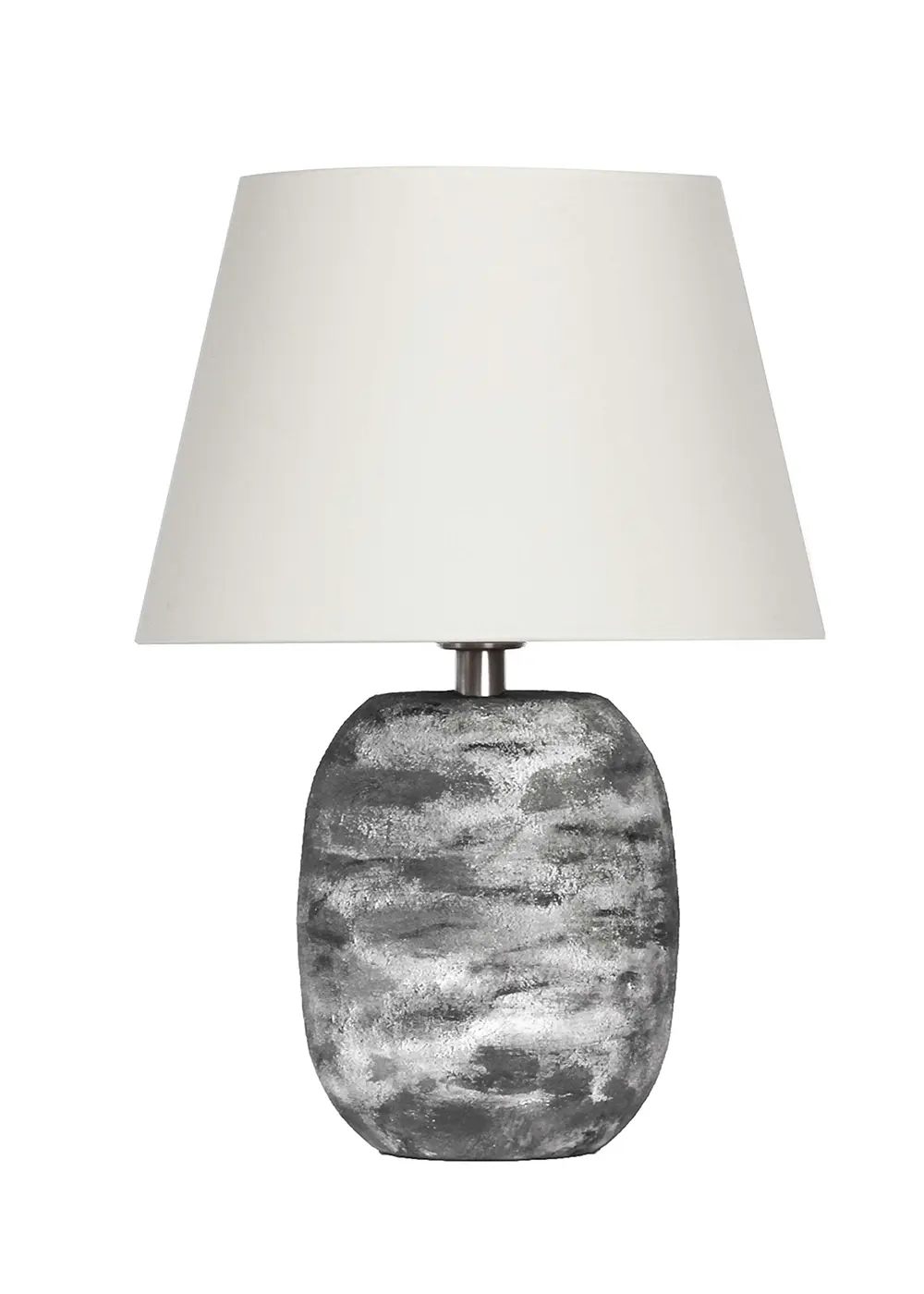 StoneTouch Seramik Abajur – Krem Şapkalı Doğal Doku