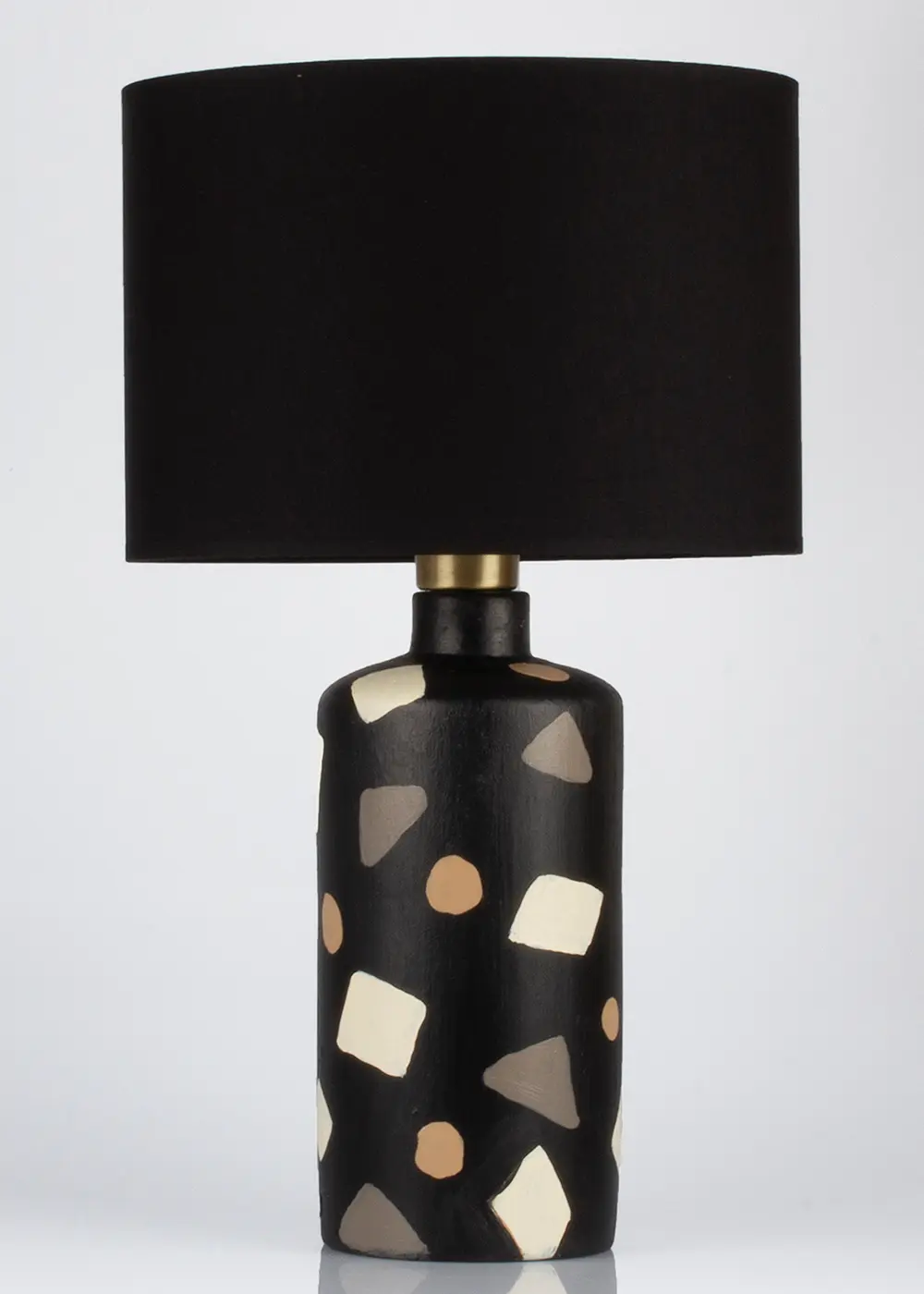 Siyah Renk Terazzo Seramik Abajur - Siyah Başlık