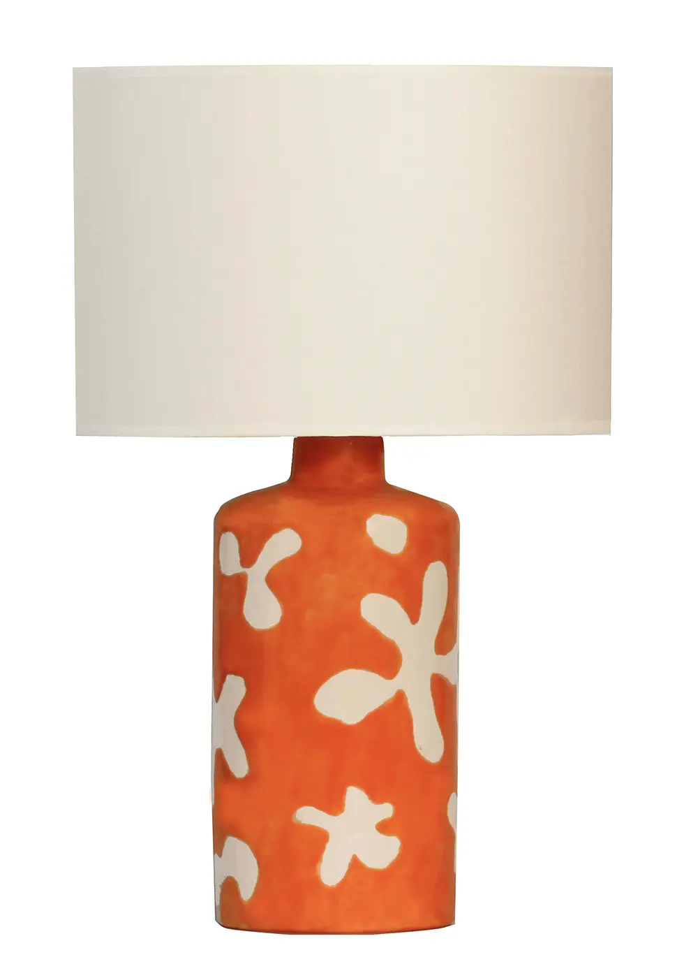 Flora Seramik Masa Lambası – Sanatsal Dokulu El Yapımı Tasarım – Krem Şapka