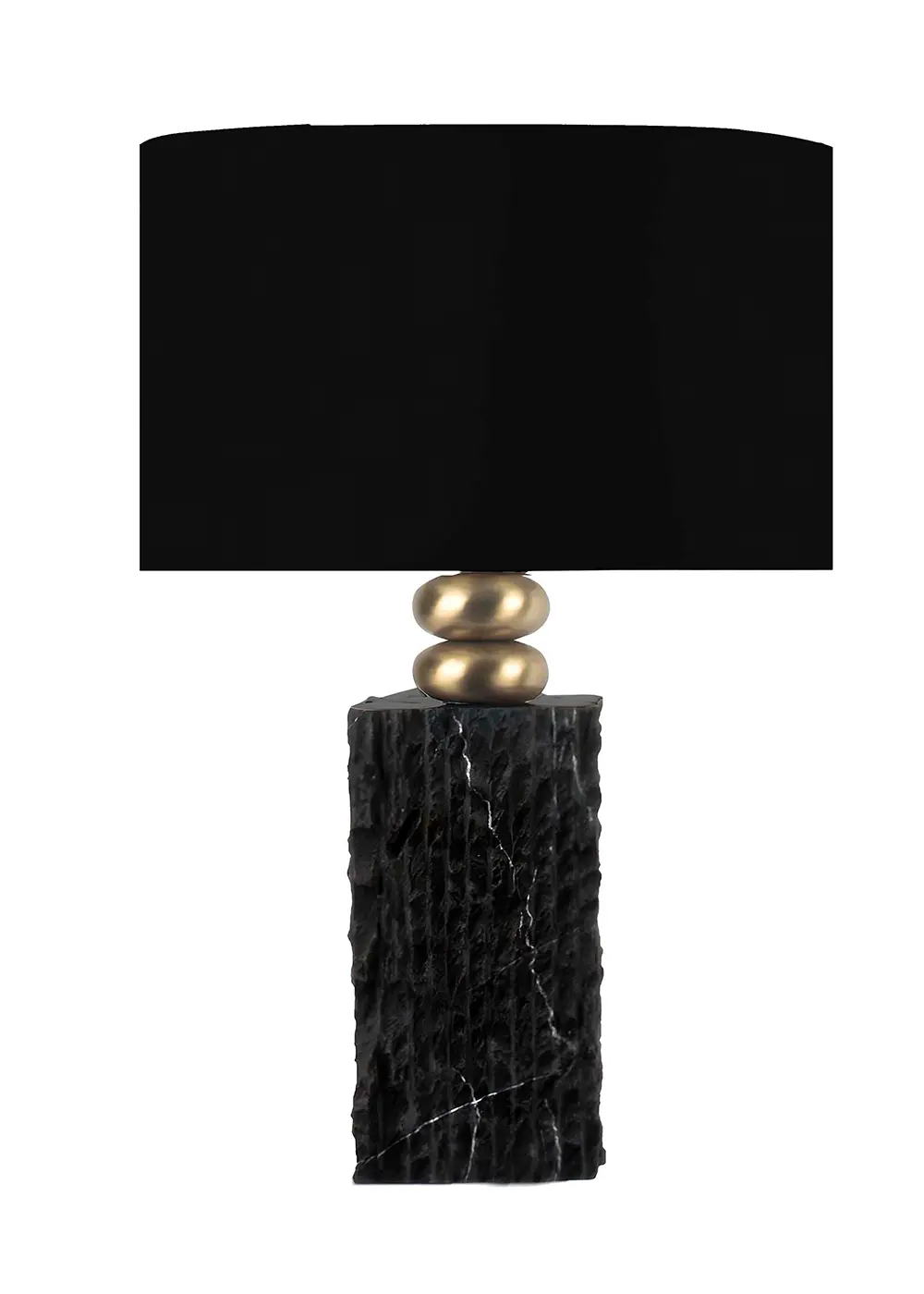 Modern Tasarım Siyah Mermer Abajur – Siyah Başlık