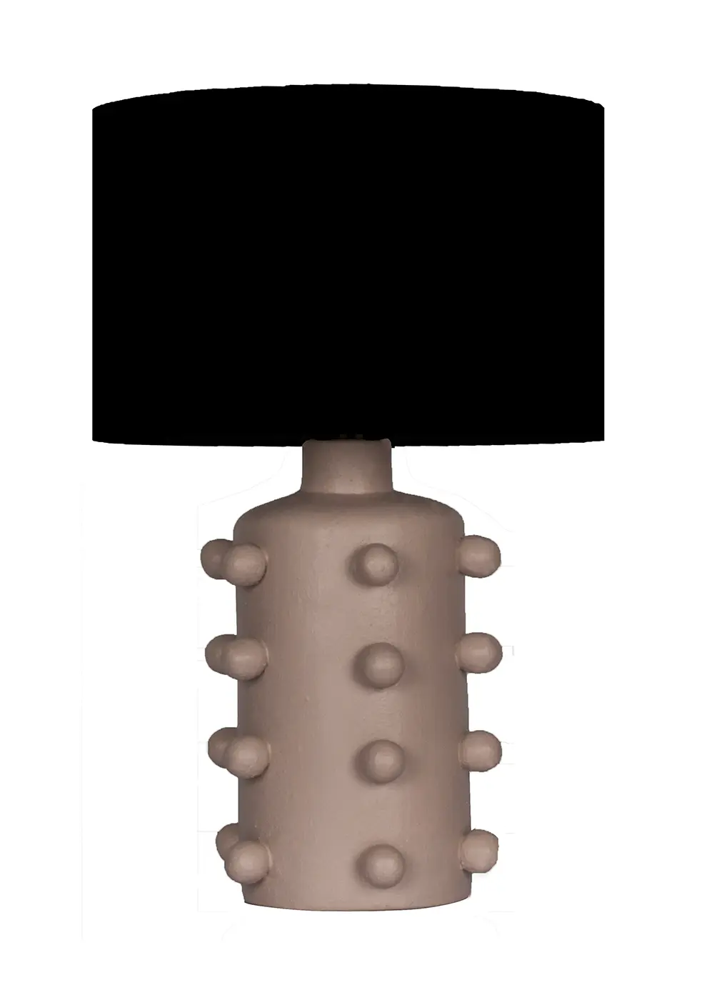 Valencia Seramik Pembe Renk Abajur – Siyah Başlık