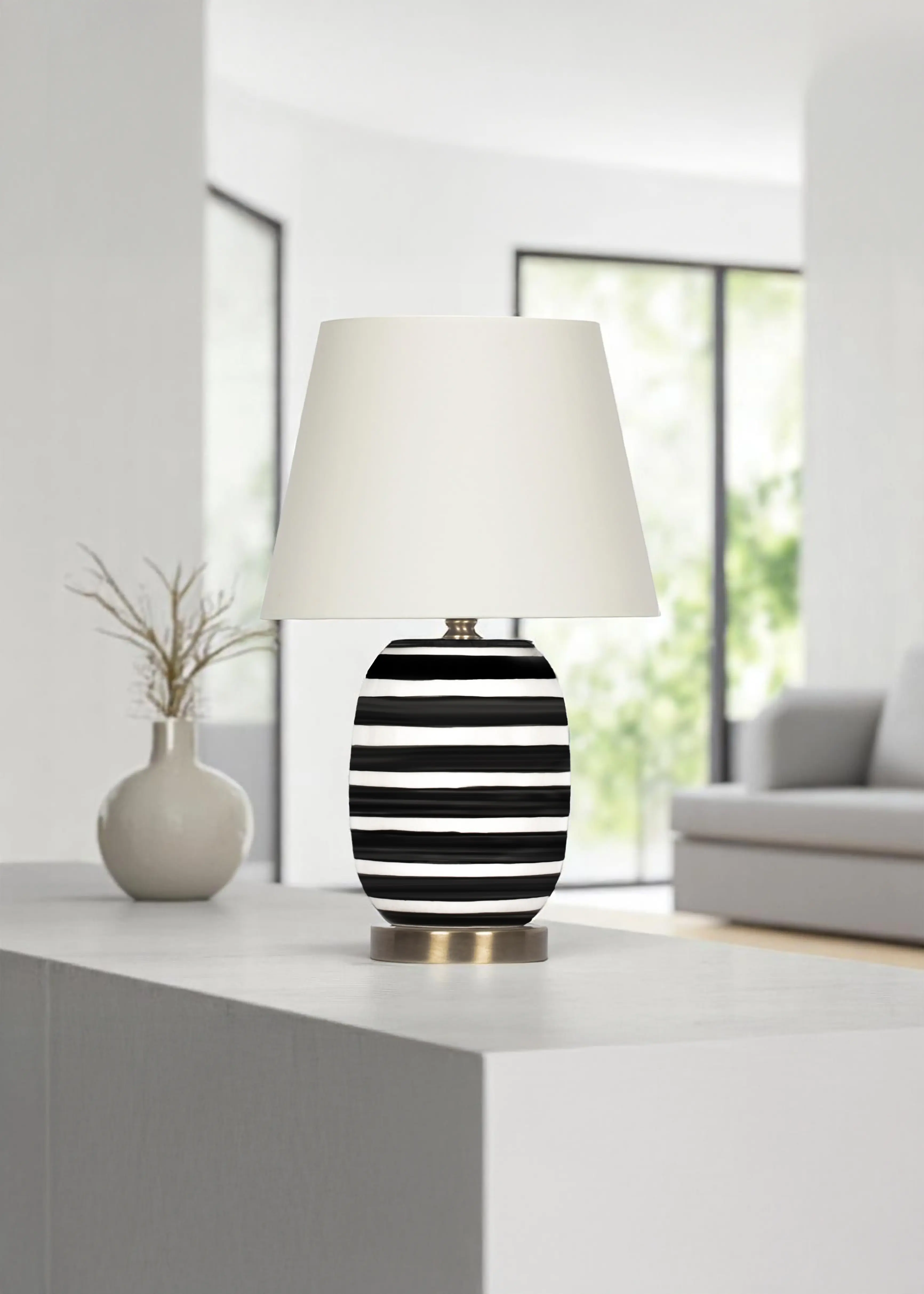 Madrid Seramik Abajur- Krem Başlık