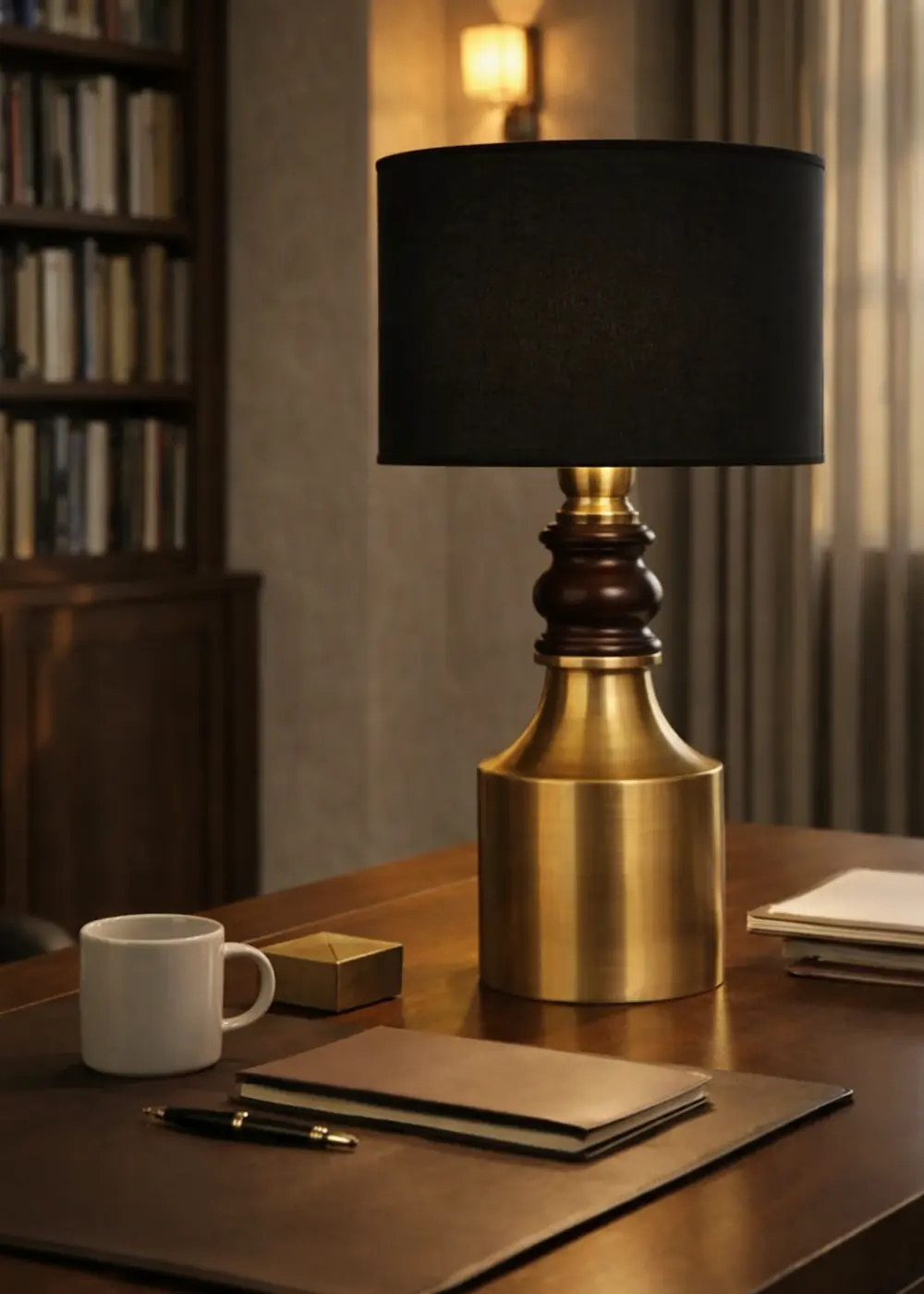 Chicago Eskitme Metal Tasarım Abajur – Siyah Şapkalı