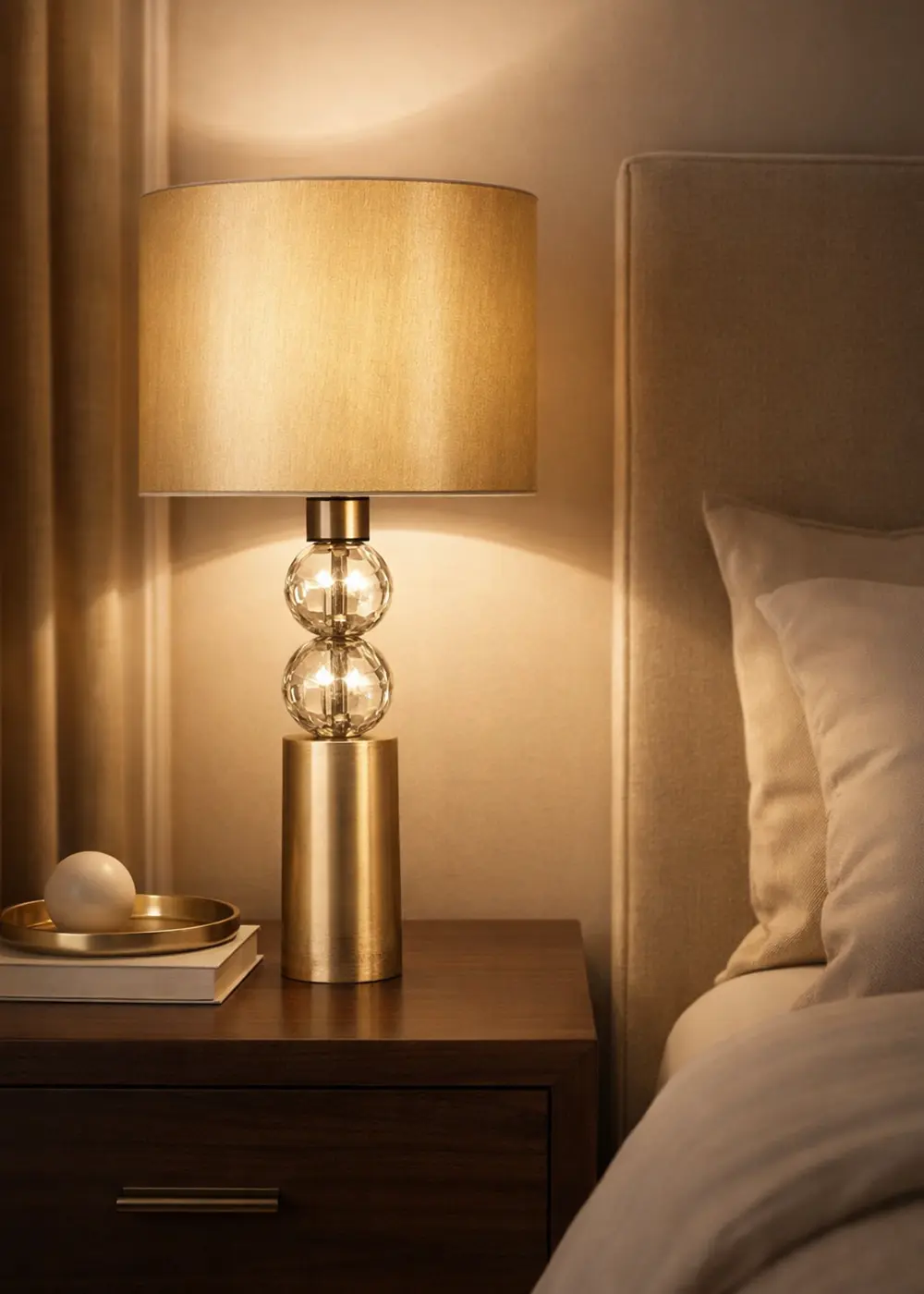 Eskitme Altın Renk Milano Abajur – Parlak Bej Başlık