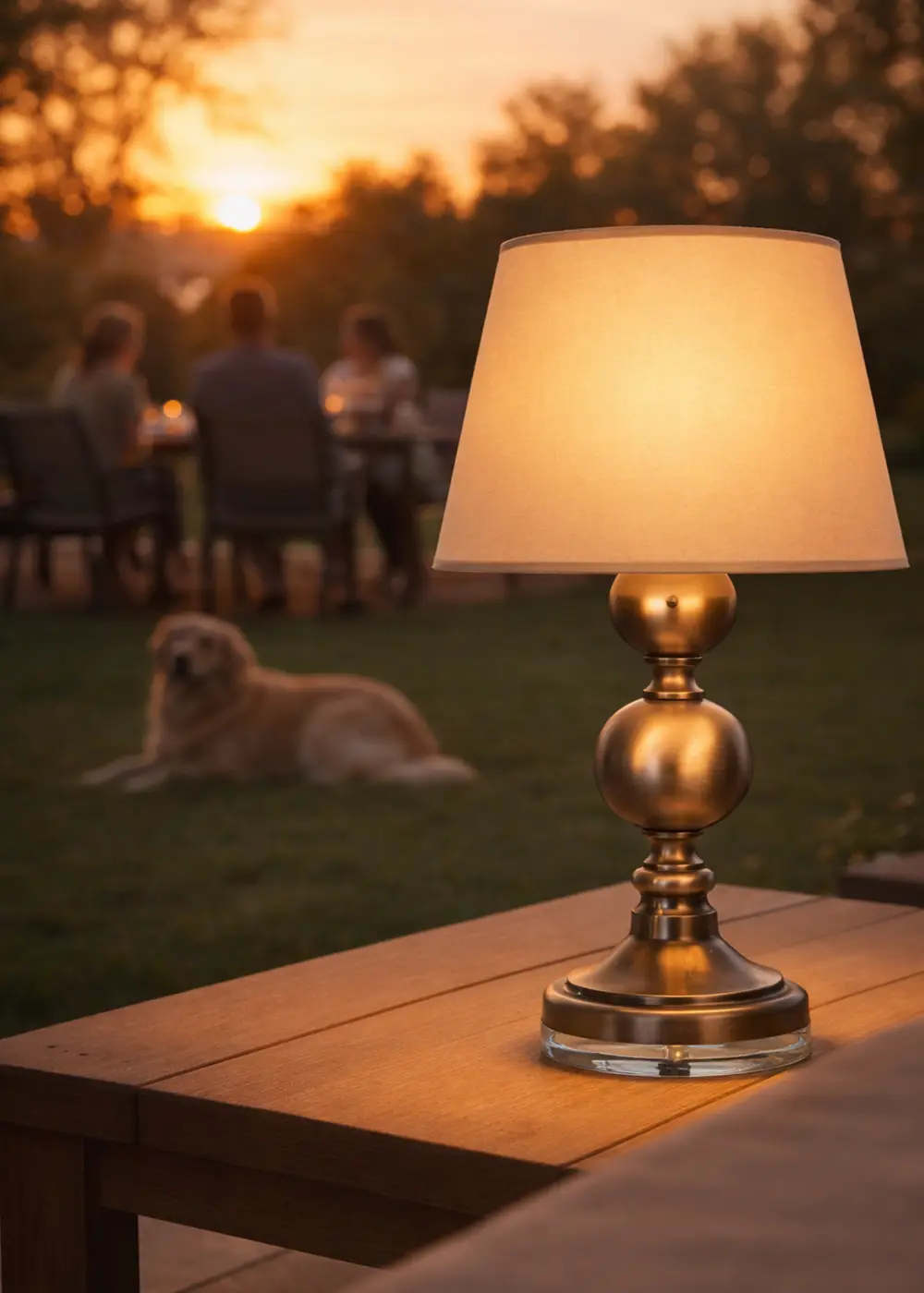 Eskitme Metal Venedik Tarzı Abajur – Bej Şapka