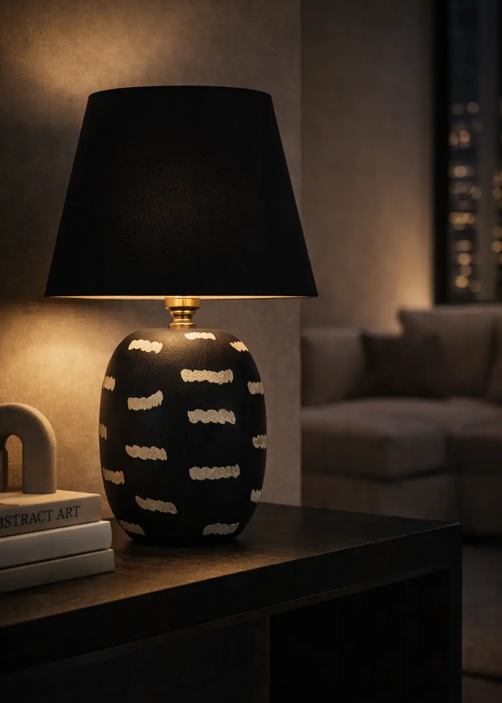 Siyah Renk Dakota Seramik Abajur – Siyah  Başlık
