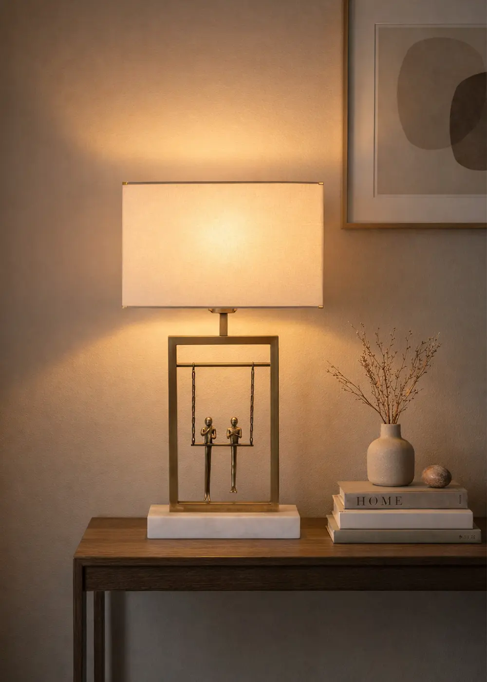 Existence Çift Figürlü Abajur – Beyaz Başlık