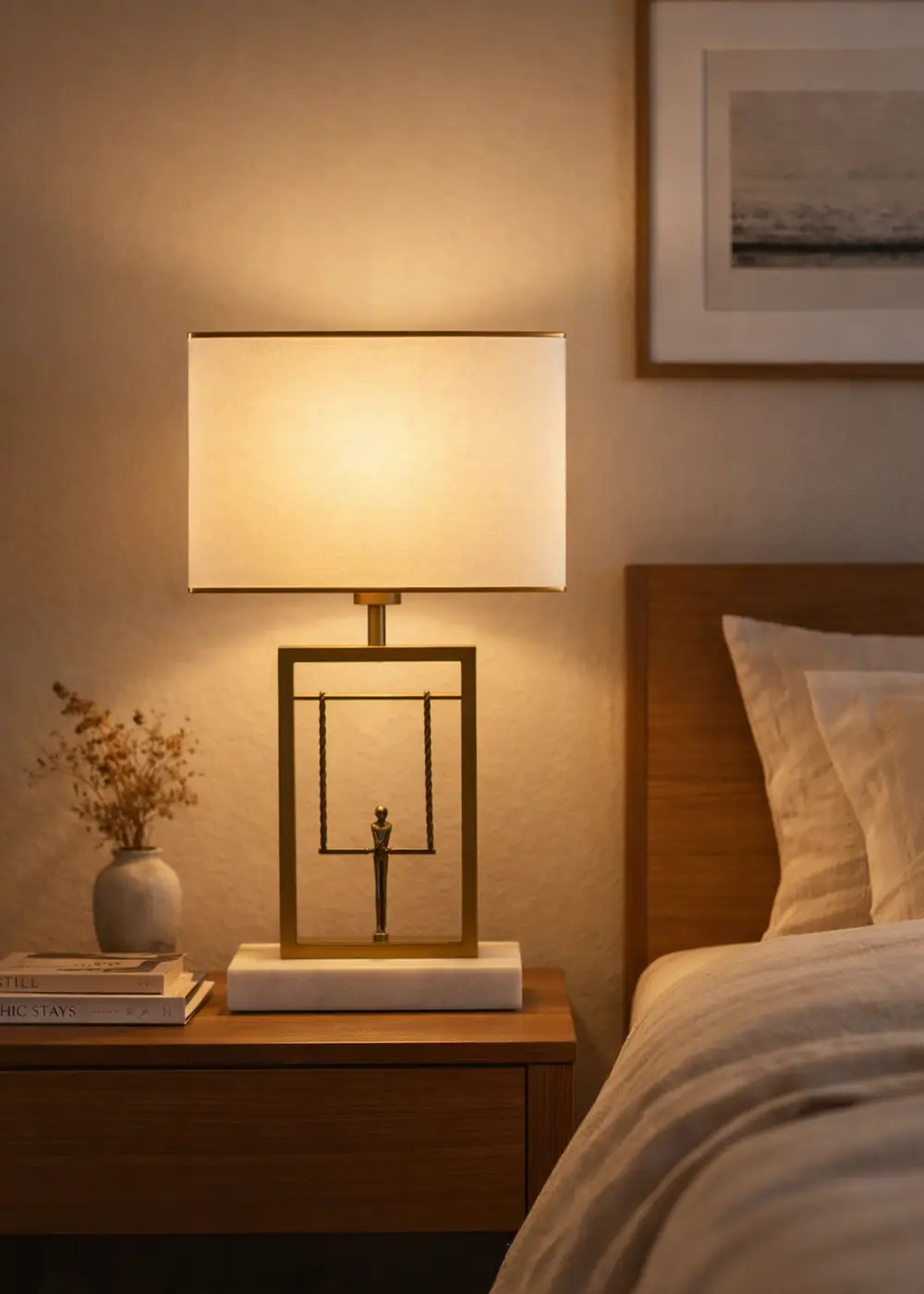 Existence Tek Figürlü Abajur – Beyaz Başlık