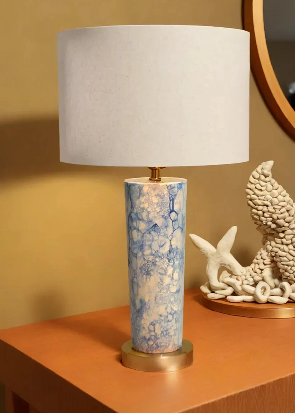BLUE GRACE El Yapımı Seramik Abajur