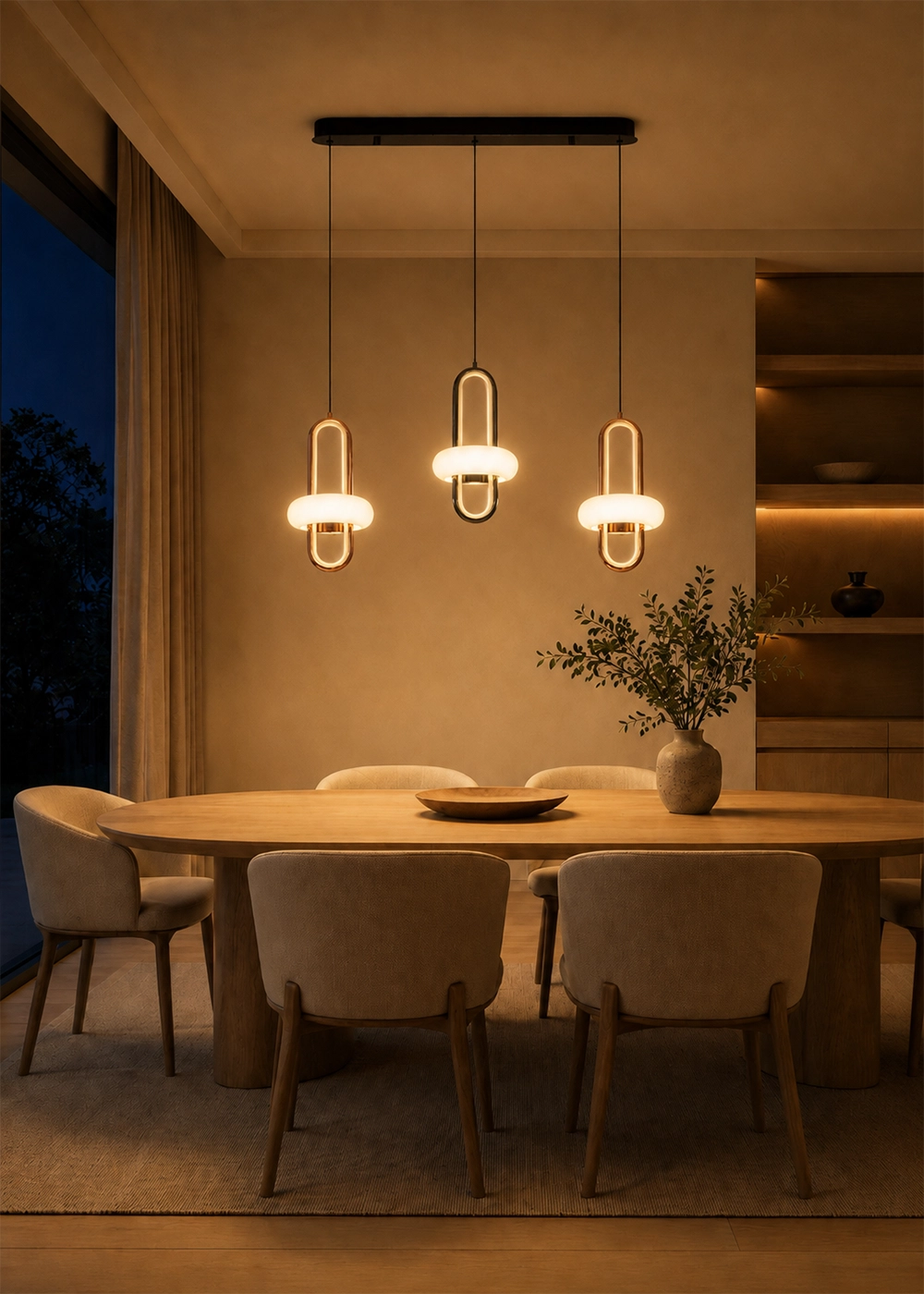 Oxia 3'lü Sıralı Sarkıt Mix – Modern Lineer LED Avize