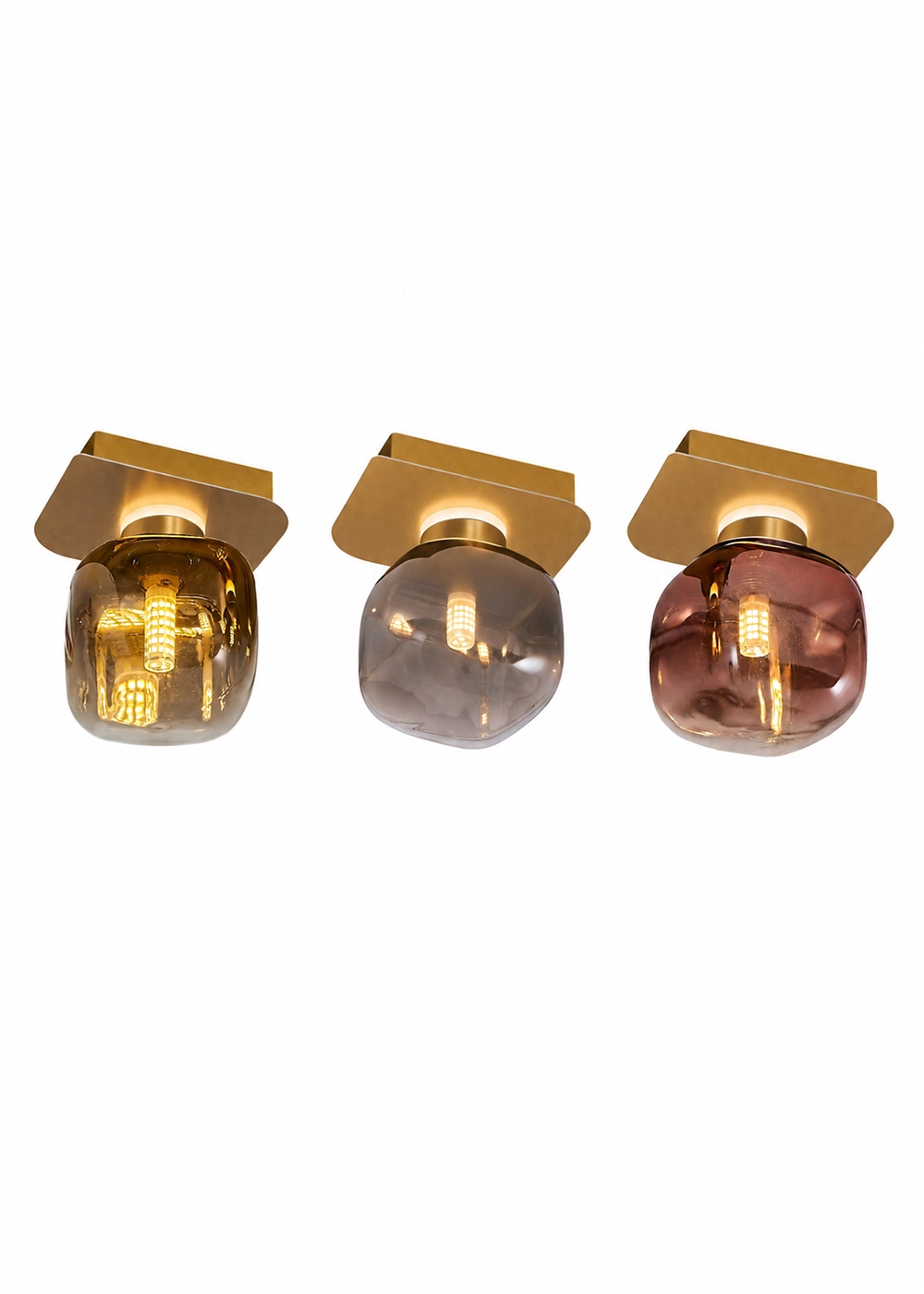 Cubes Tekli Cam Tavan Lambası – Gold, Krom ve Rose Gold Seçenekleri
