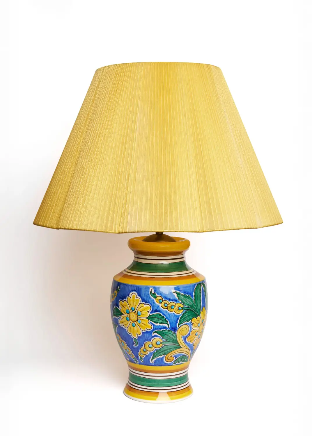 Çiçek Desenli Seramik Abajur