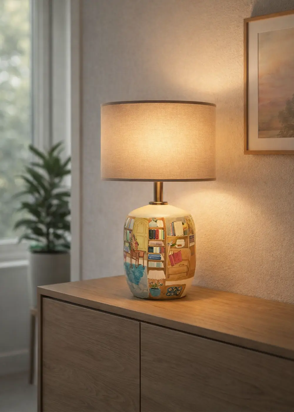 Home Is Everywhere Desenli Seramik Abajur