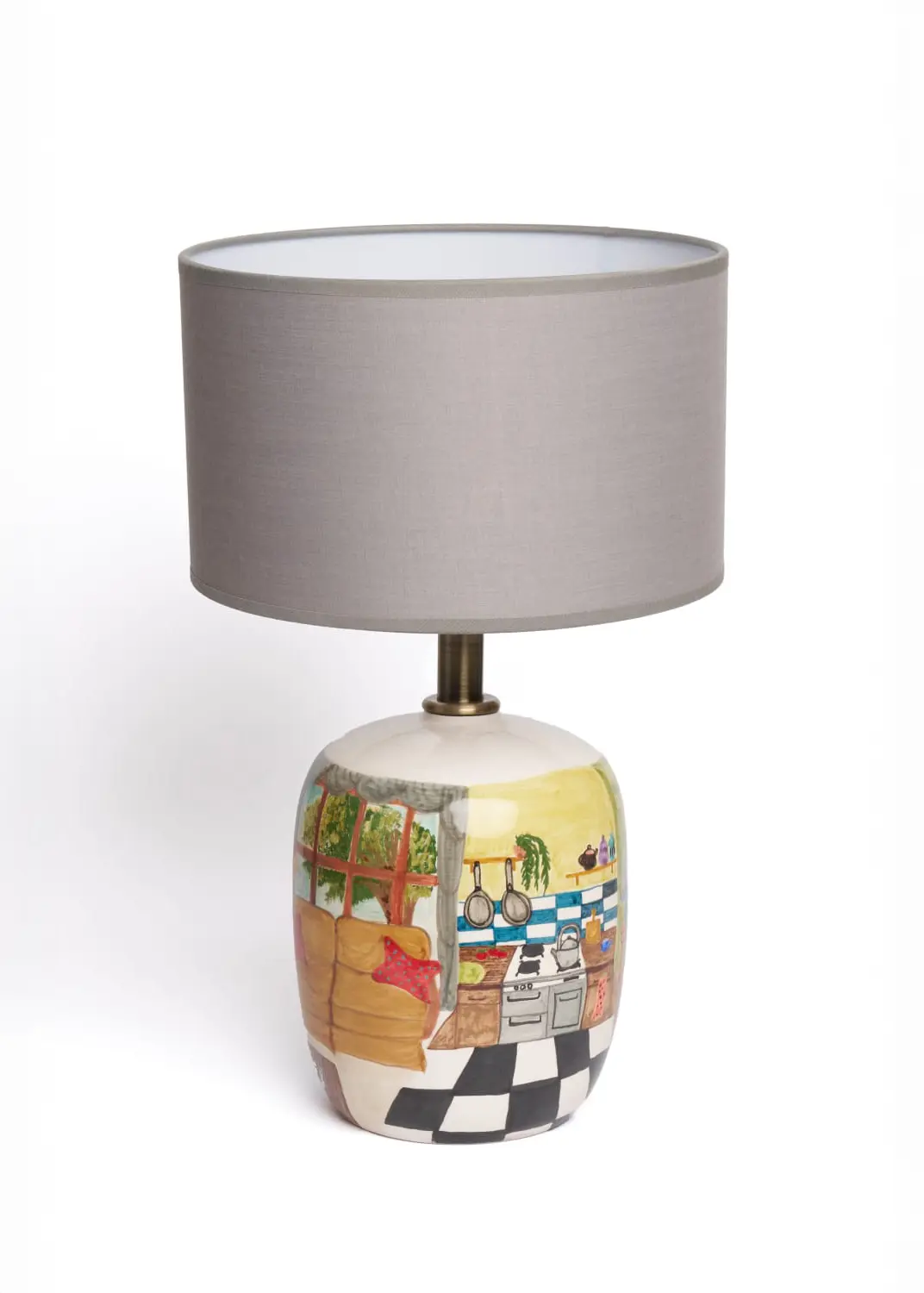 Home Is Everywhere Desenli Seramik Abajur