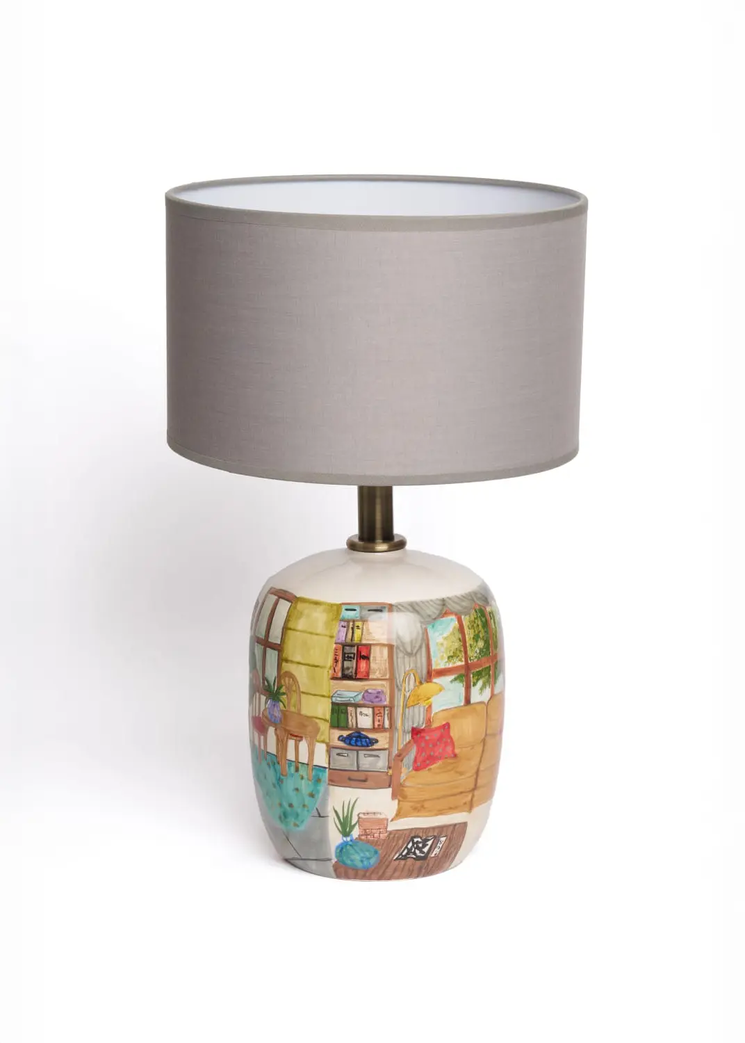 Home Is Everywhere Desenli Seramik Abajur