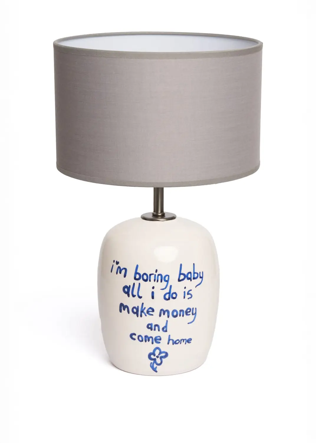 Make Money Yazılı Seramik Abajur