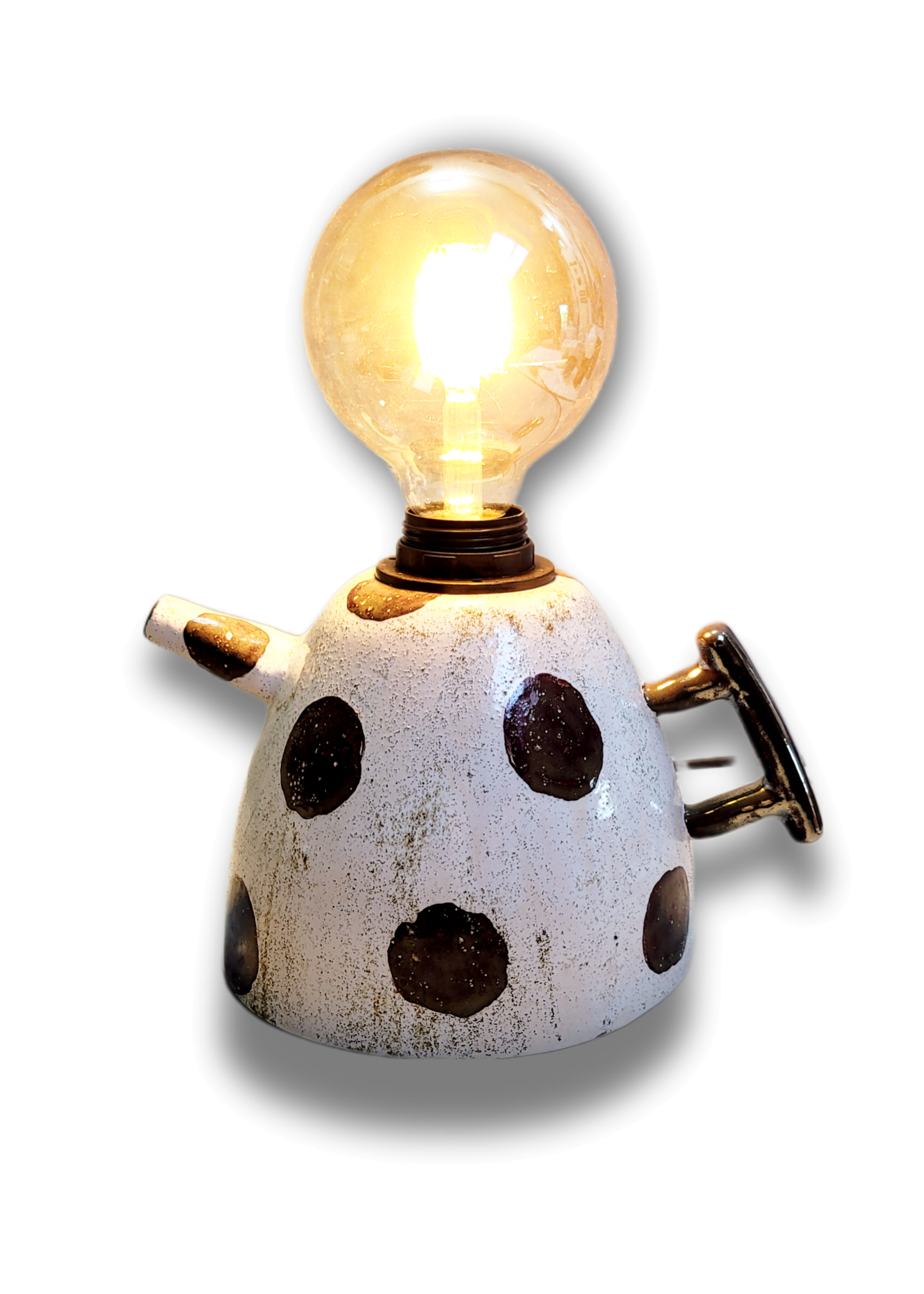 Puantiyeli Çaydanlık Formlu Aydınlatma Abajur