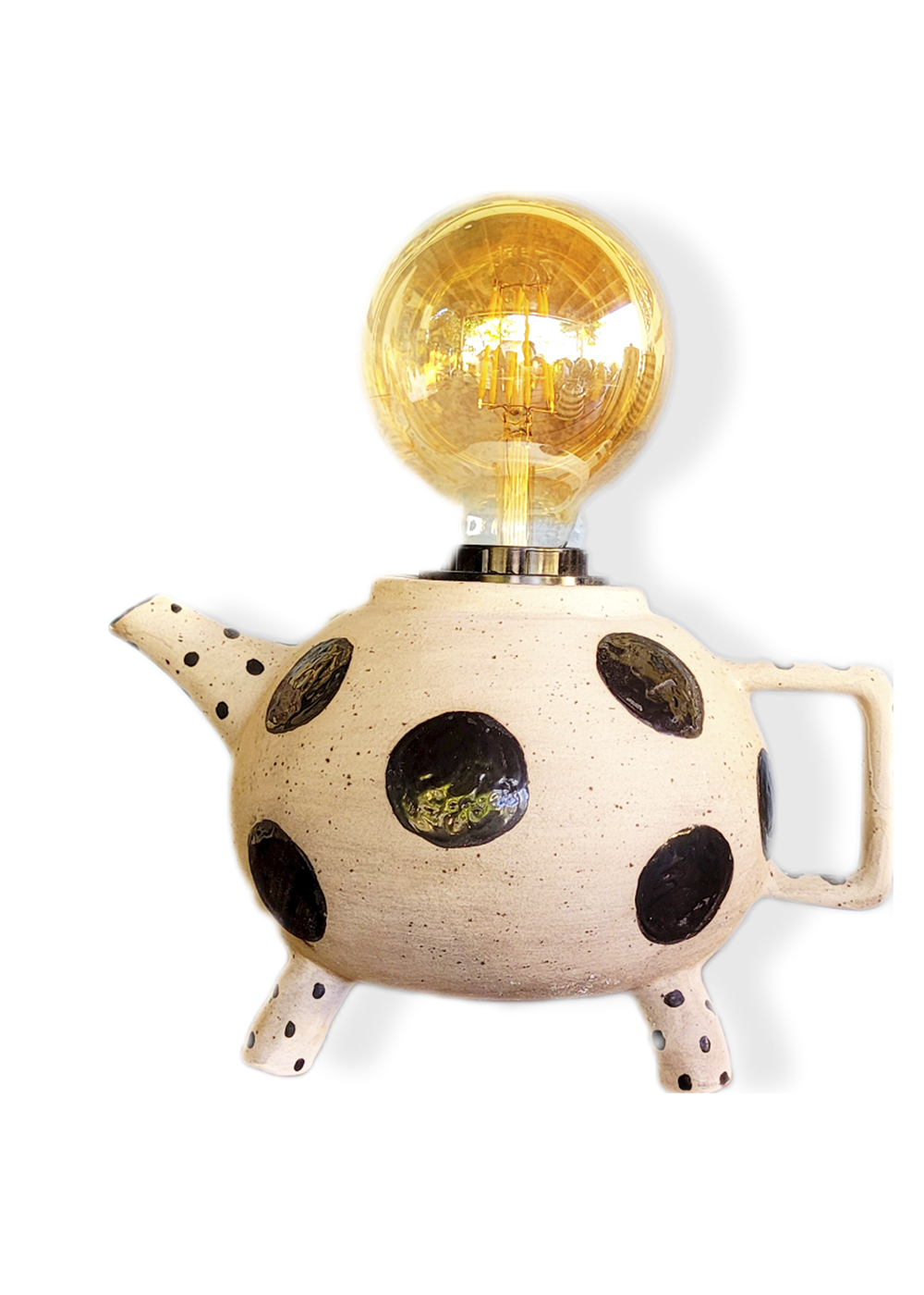 Puantiyeli Ayaklı Çaydanlık Formlu Dekoratif Aydınlatma