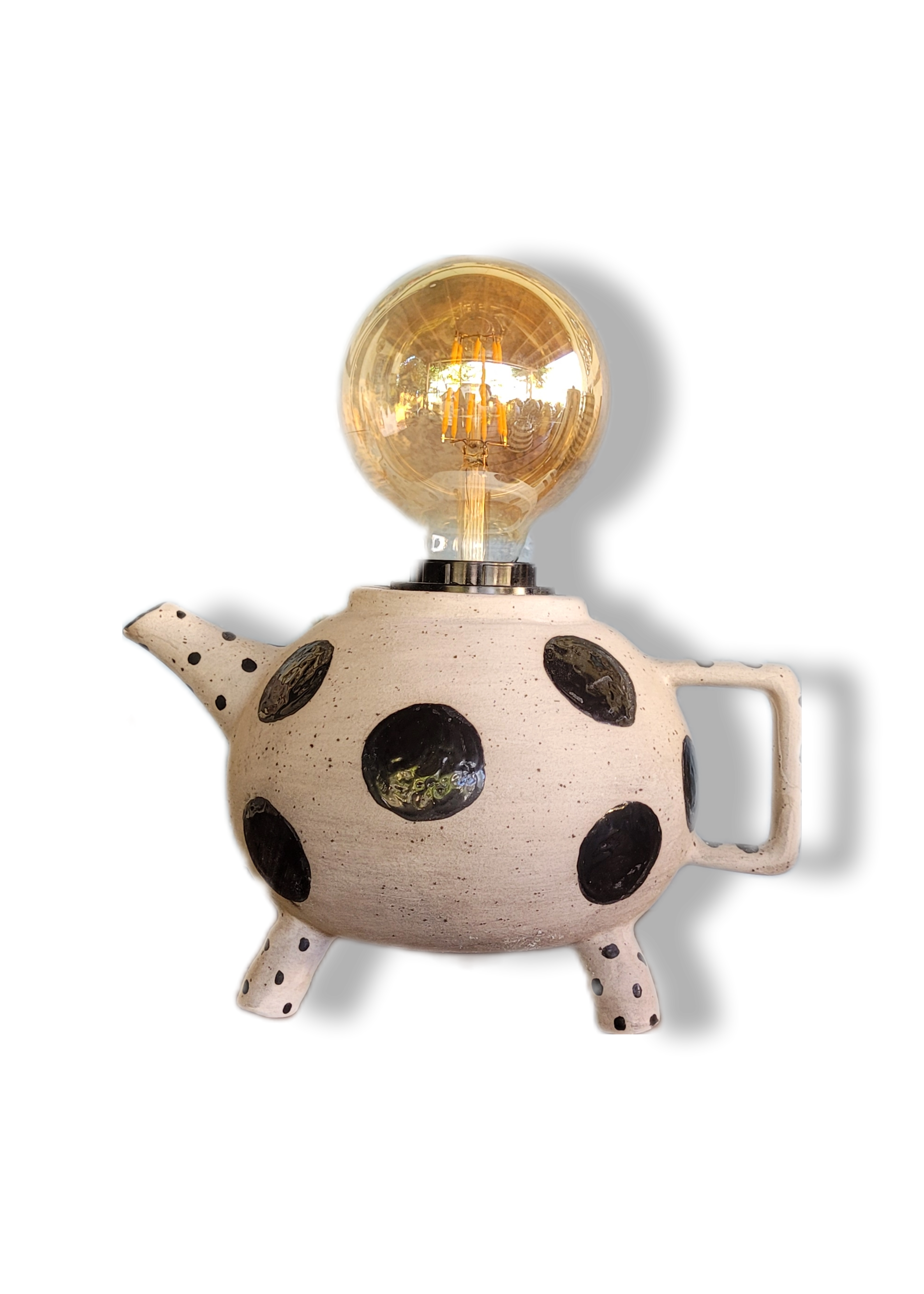 Puantiyeli Ayaklı Çaydanlık Formlu Dekoratif Aydınlatma