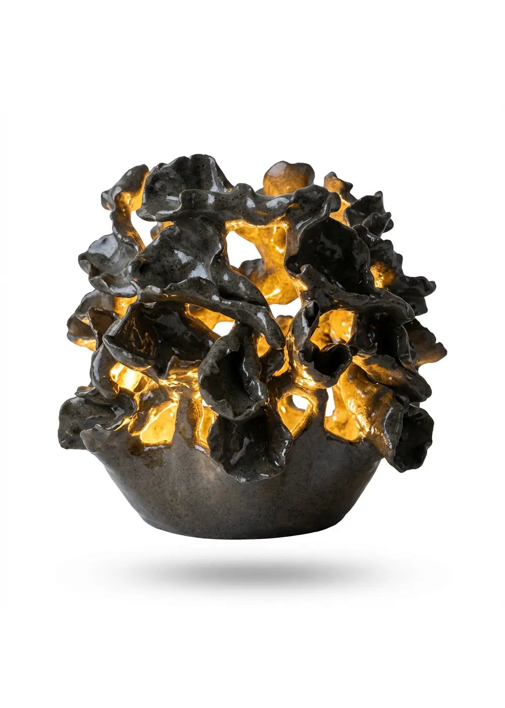 Organik Form Seramik Abajur – El Yapımı Tasarım Lamba