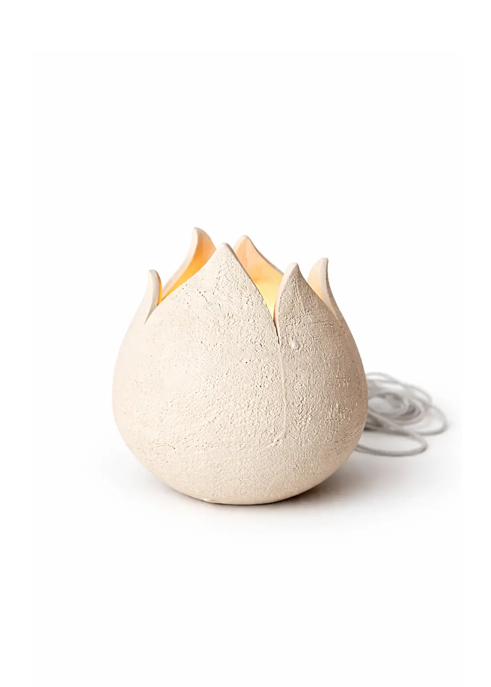 Organik Formlu El Yapımı Seramik Tasarım Masa Lambası