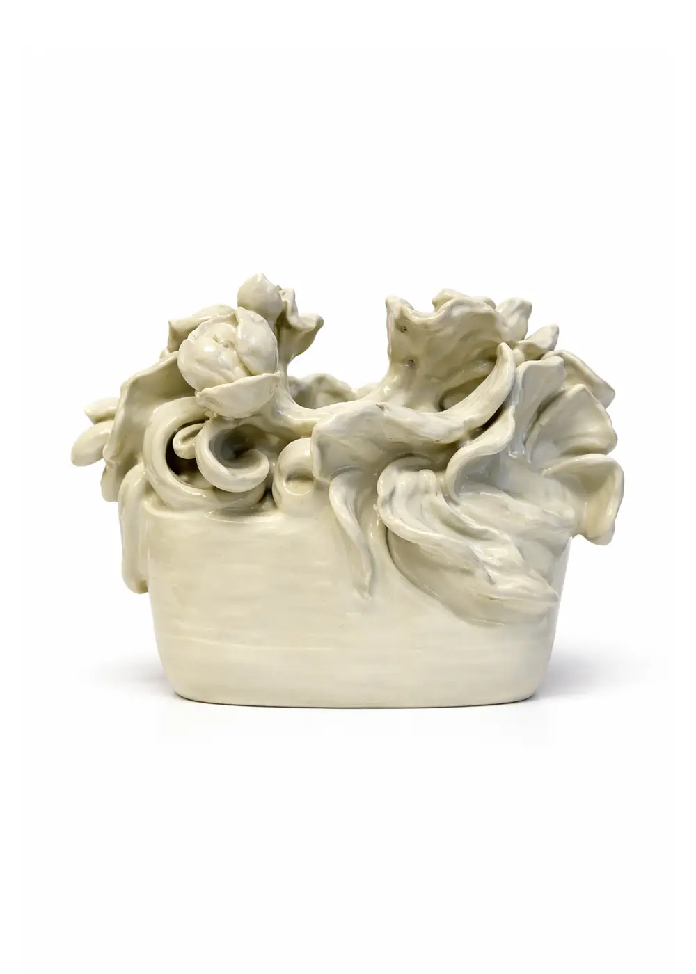 Çiçek Form Seramik Abajur – El Yapımı Tasarım Aydınlatma